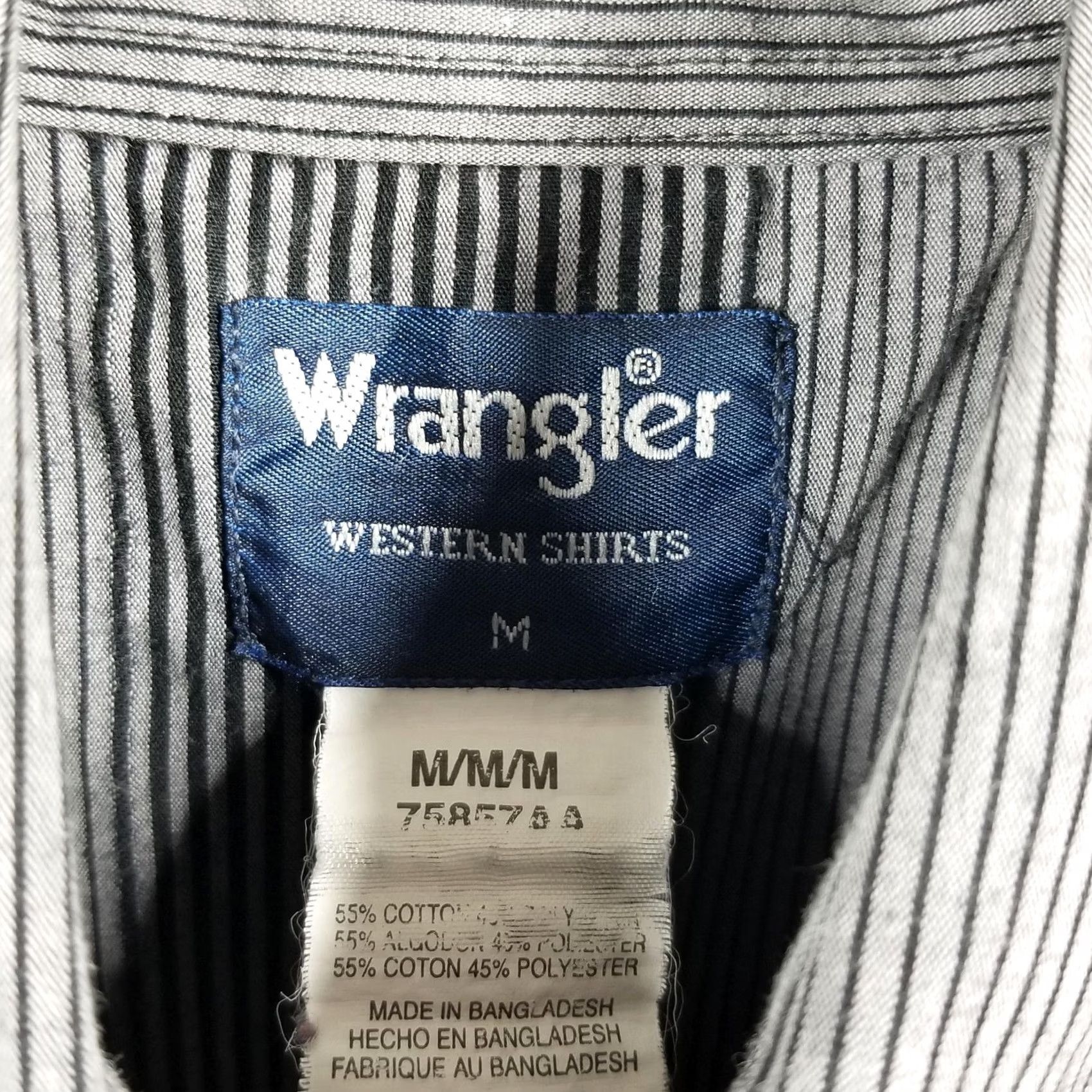 Wrangler Wrangler Shirt Mens Medium Gray Striped Western Pearl Snap Cowboy Long Sleeve Size US M / EU 48-50 / 2 - 3 Thumbnail