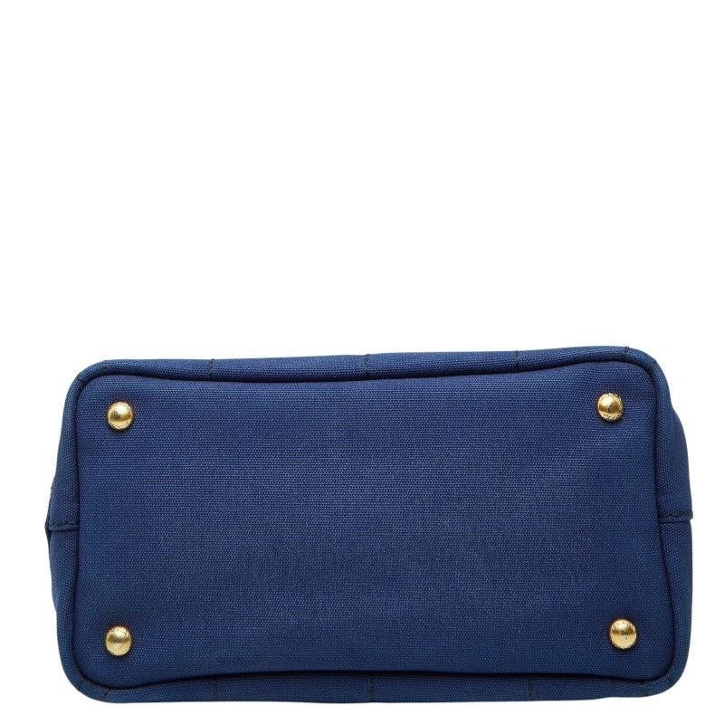 Prada Prada Triangle Logo Plate Canapa Mini Handbag Blue Size ONE SIZE - 10 Thumbnail