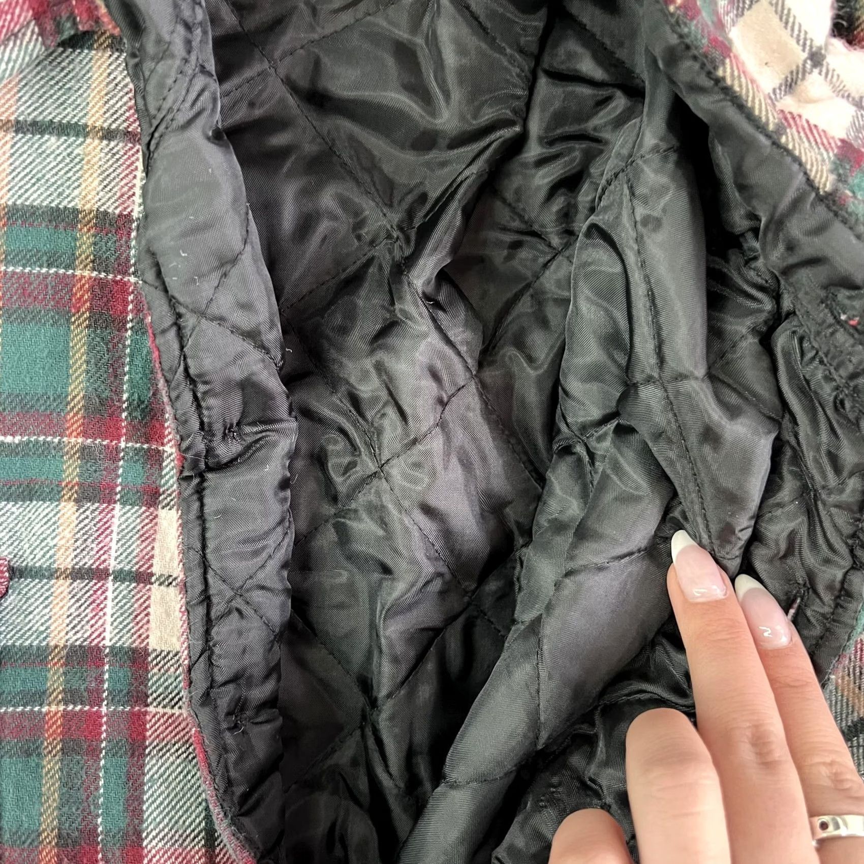 Vintage Plaid Flannel Jacket Mens M Green Quilted Lined Padded Button Workwear Shirt Jacket Mens Medium Green Plaid Quilted Jacket Size US M / EU 48-50 / 2 - 3 Thumbnail