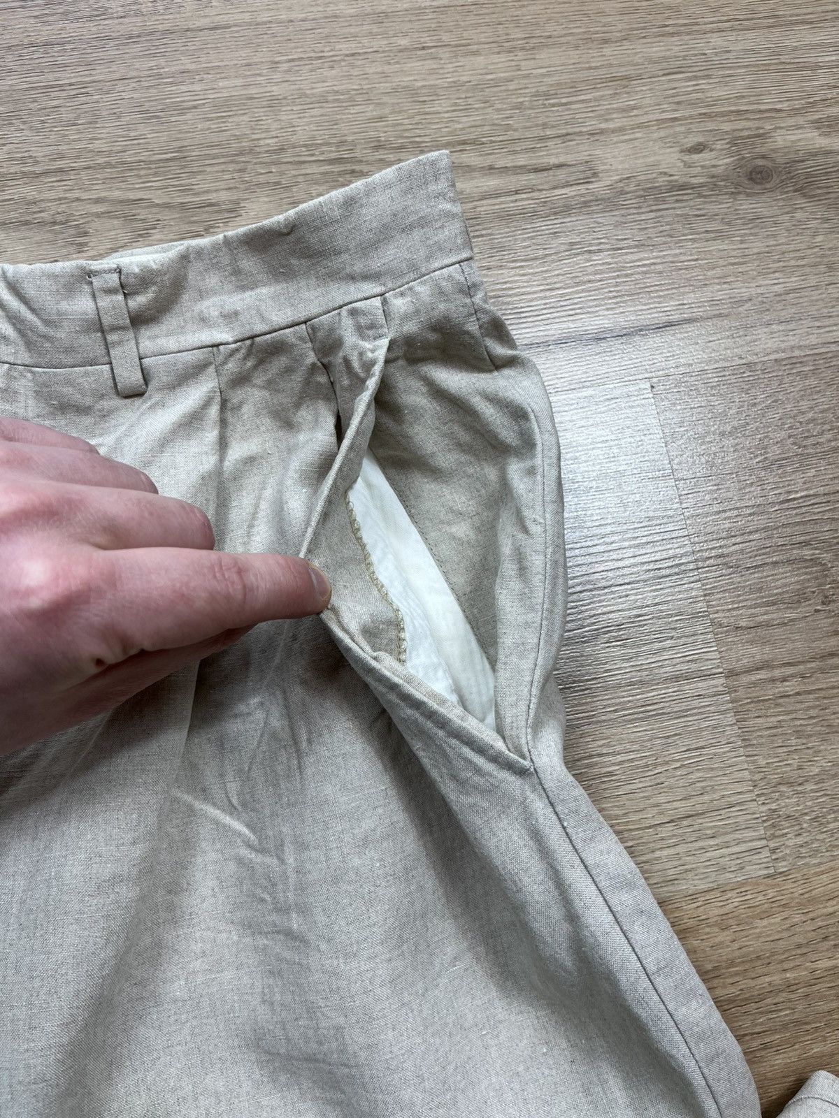Celine Vintage CELINE HOMME 100% Linen Trousers Pants Beige Italy Size US 30 / EU 46 - 11 Thumbnail