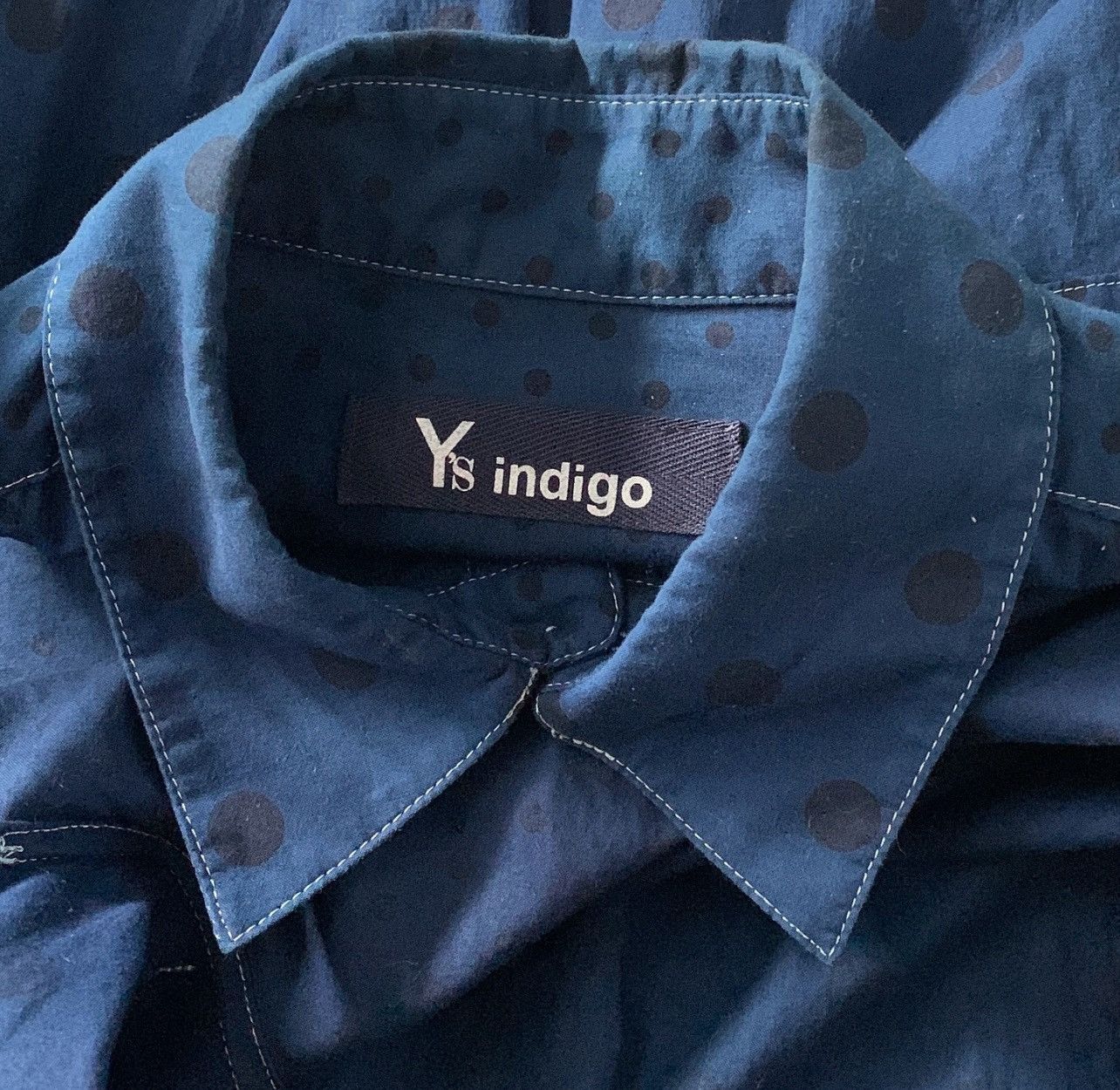 Yohji Yamamoto Y's Indigo (Yohji Yamamoto) Asymmetric Cut Drape Long Shirt Size M / US 6-8 / IT 42-44 - 2 Thumbnail