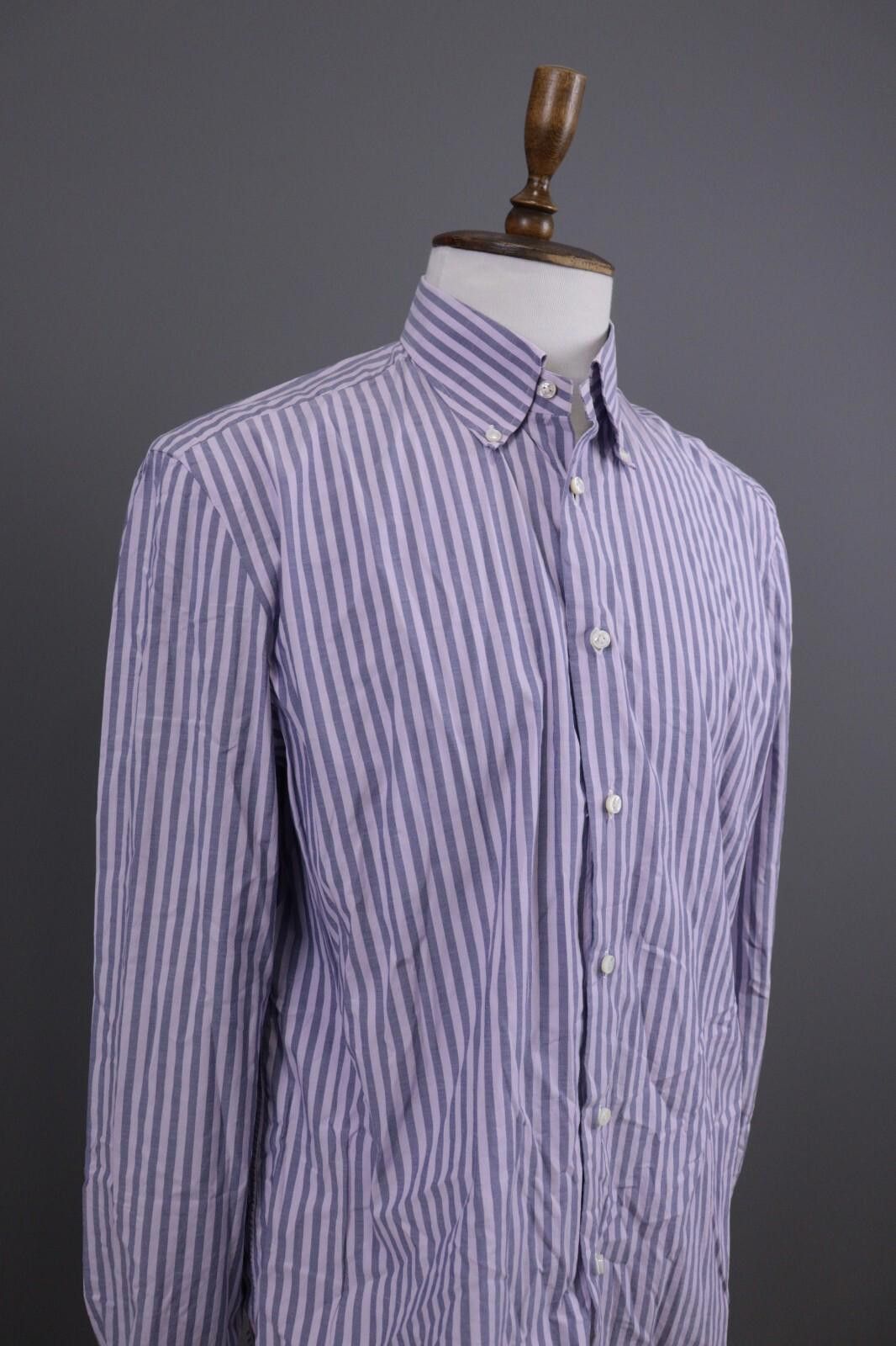Saint James Saint James Slim Fit Blue Pinstripe Down Shirt Size XXL /48 Size US XXL / EU 58 / 5 - 6 Thumbnail