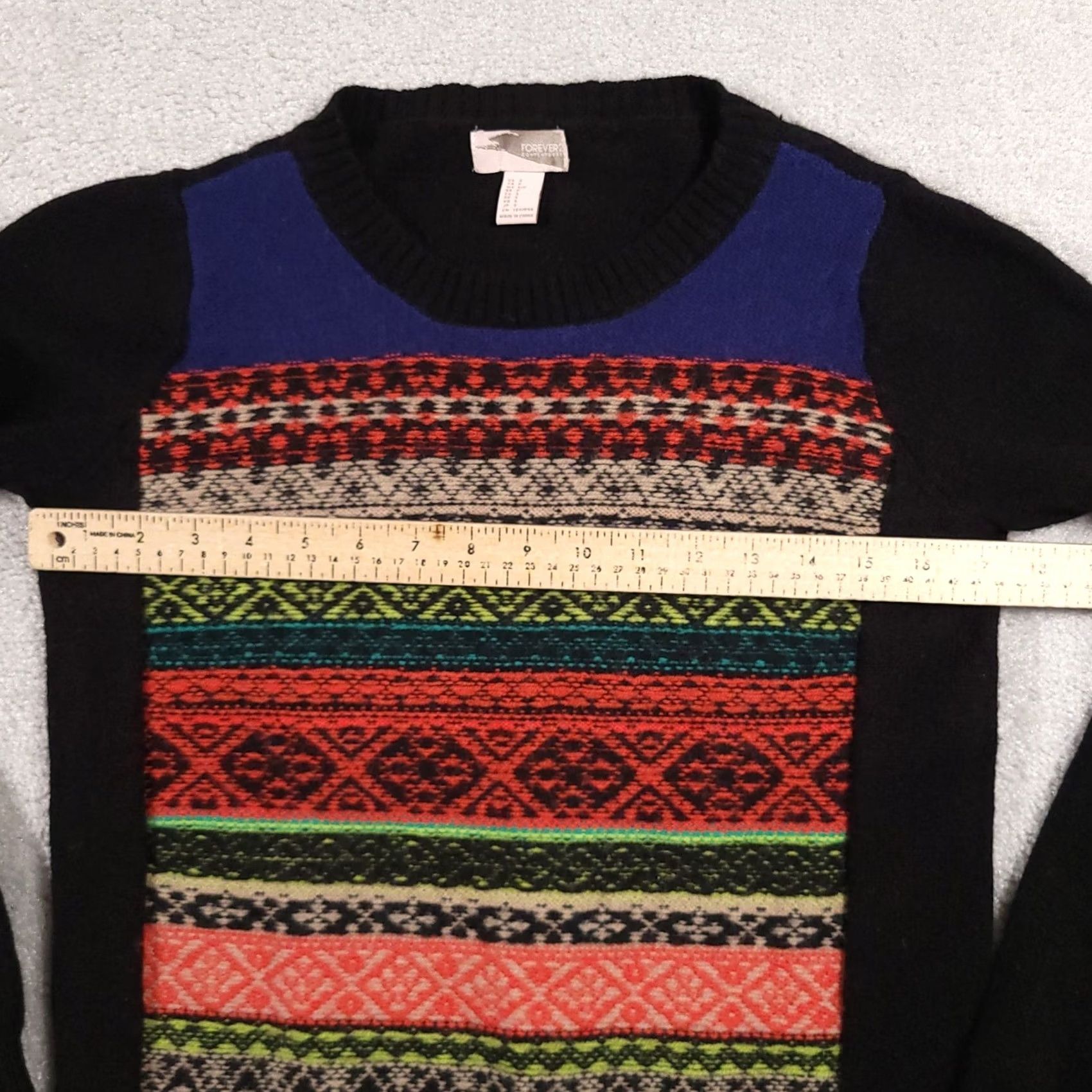 Forever 21 FOREVER 21 Sweater Women's Small Aztec Print Wool Blend Multicolor Size S / US 4 / IT 40 - 5 Thumbnail