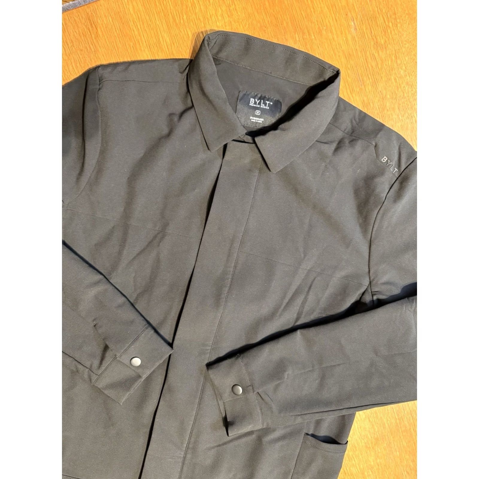 Asics BYLT Basics Commuter Jacket Mens M Black Stretch Tech Minimalist Snap Front Size US M / EU 48-50 / 2 - 2 Thumbnail
