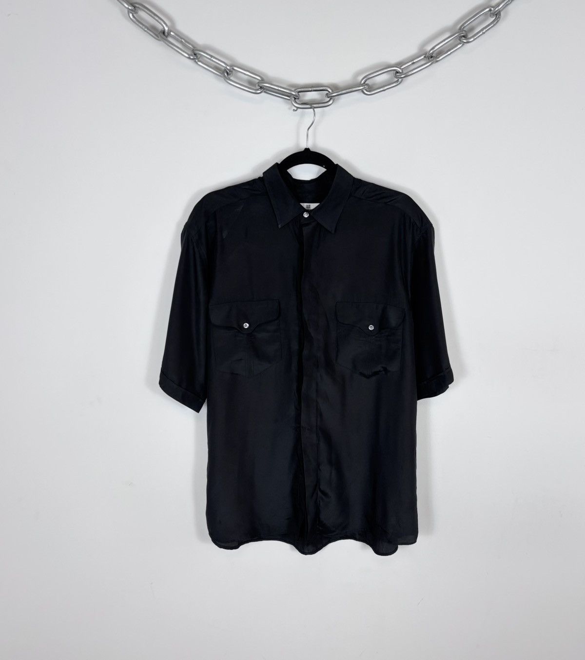 Pierre Balmain Vintage Pierre Balmain Men’s Black Short Sleeve Shirt Size US XL / EU 56 / 4 - 1 Thumbnail
