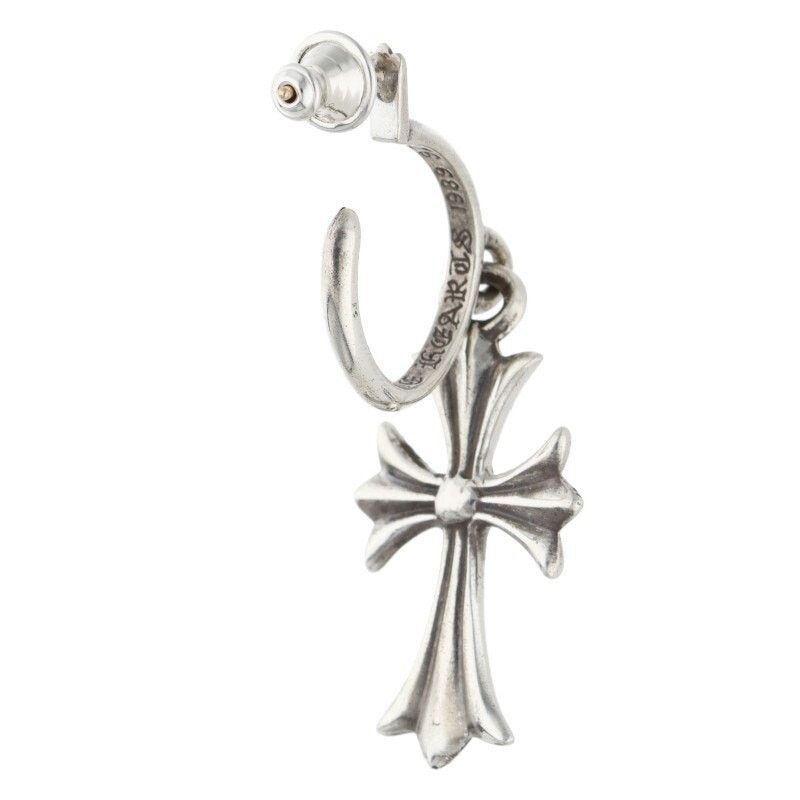 Chrome Hearts Chrome Hearts Tiny CH Cross Hoop Silver Earring Size ONE SIZE - 2 Thumbnail
