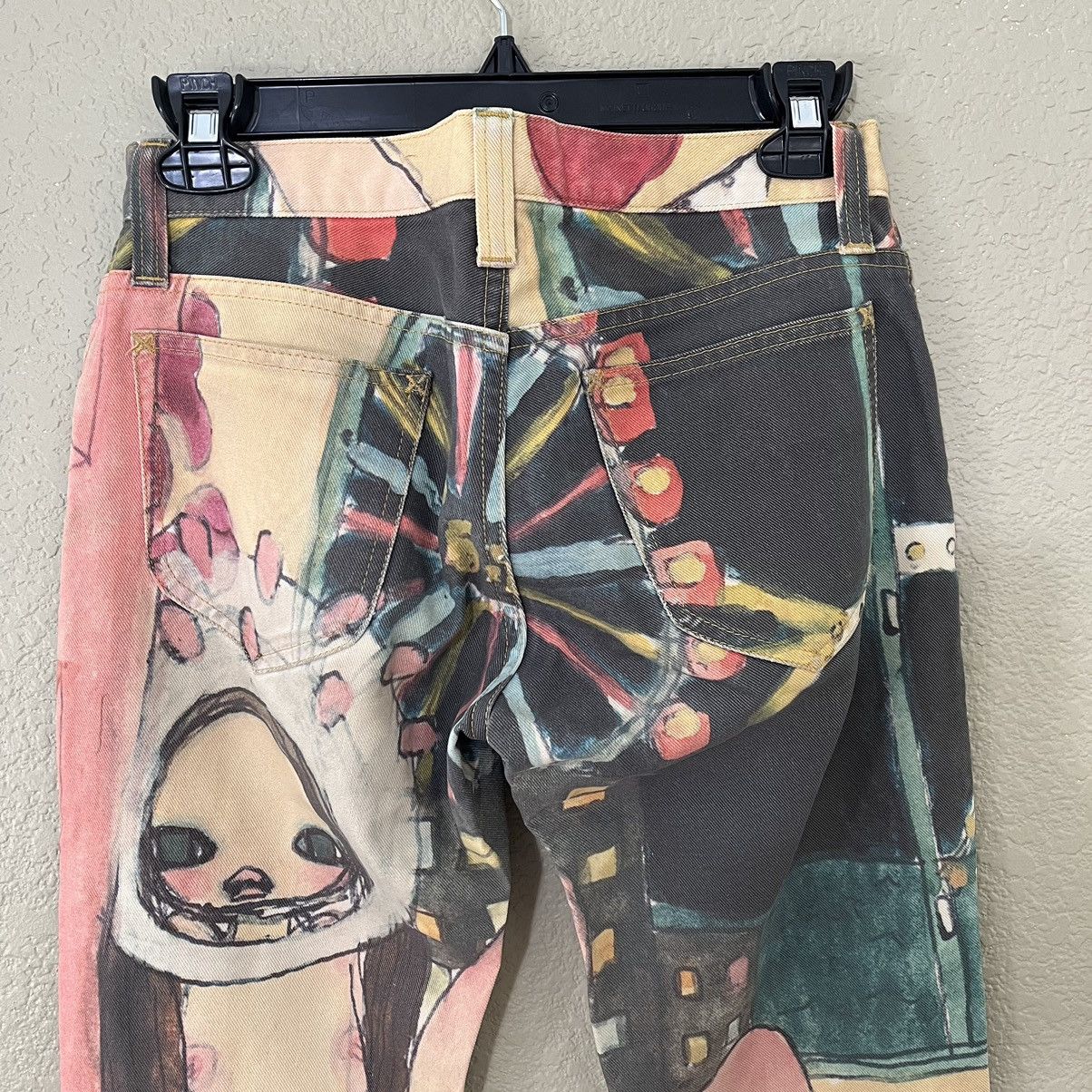 Lee Aya Takano X Lee 2003 All Over Print Denim Jeans Size 28" / US 6 / IT 42 - 6 Thumbnail