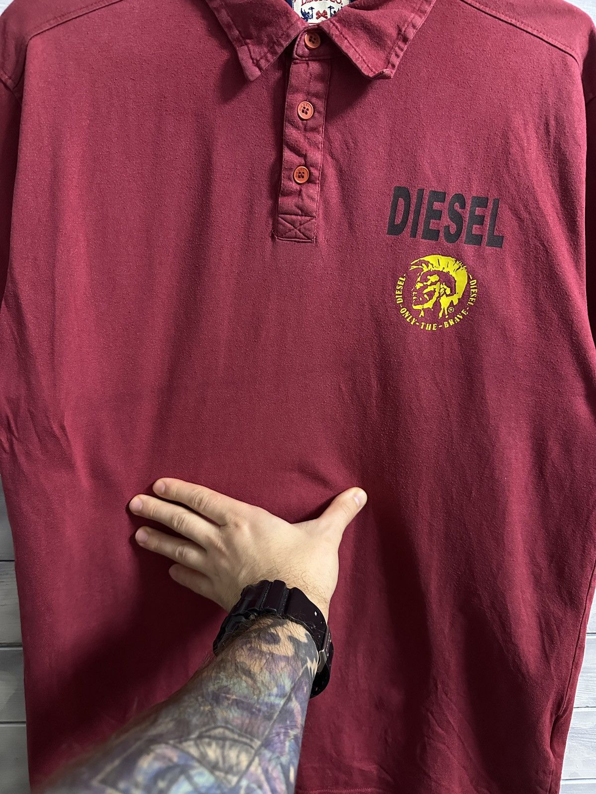 Diesel Rare Vintage Polo Diesel Avant-Garde Japan Y2K Style. Size US XL / EU 56 / 4 - 3 Thumbnail