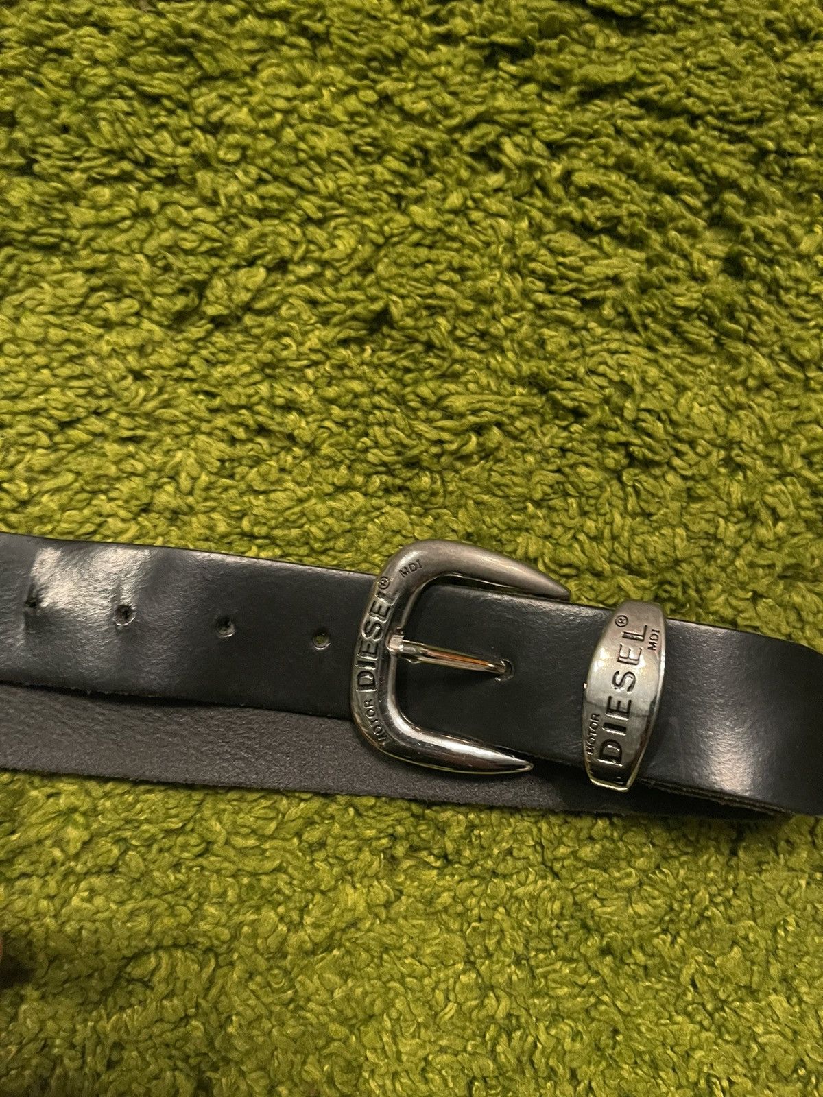 Cowboy Equipment × Diesel × Vintage Diesel 2000s vintage big logo real leather belt Size 34 - 4 Thumbnail