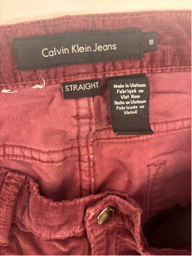 Calvin Klein Women's Calvin Klein Jeans Size 10 Red Corduroy Pants Size 32" / US 10 / IT 46 - 8 Thumbnail
