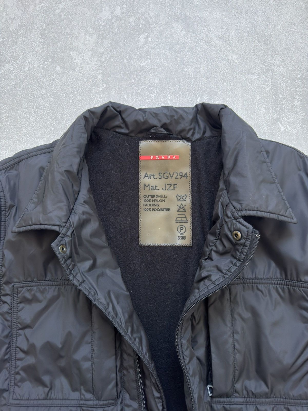 Prada × Vintage Vintage Prada Nylon Red Tab Black Jacket Pocket Fleece 00s Size US L / EU 52-54 / 3 - 4 Thumbnail