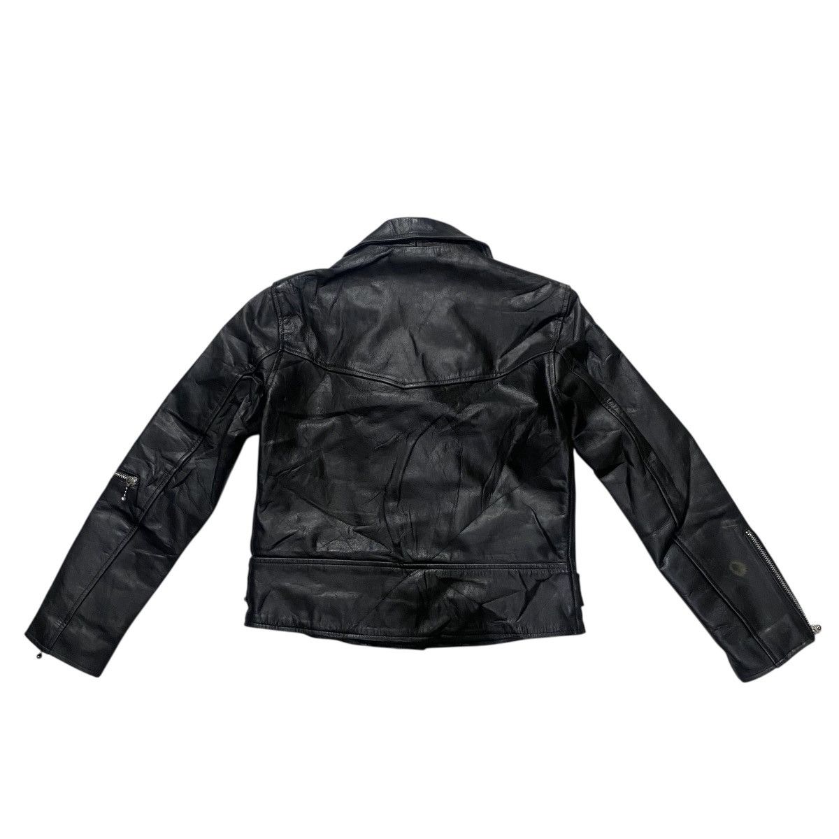 Genuine Leather Horn Works bikers double collar leather jacket Size M / US 6-8 / IT 42-44 - 4 Thumbnail
