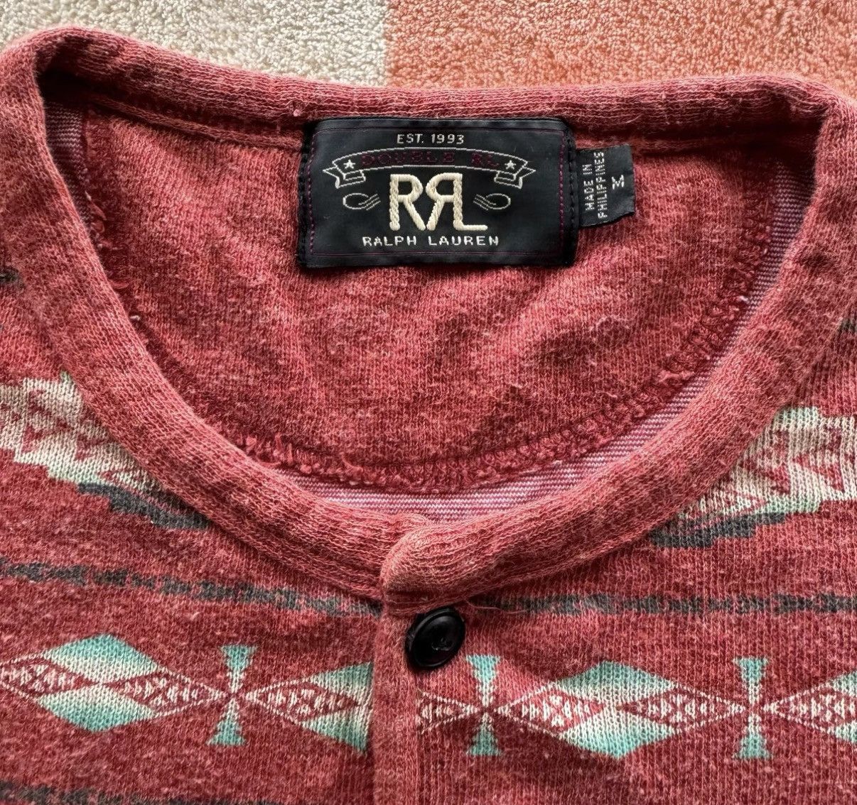 RRL Ralph Lauren Southwestern Henley Sweatshirt Ralph Lauren Double RL K22 Size US M / EU 48-50 / 2 - 3 Thumbnail