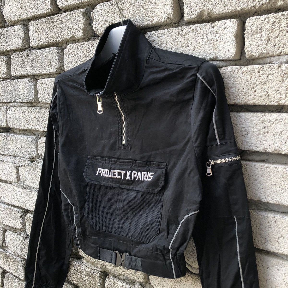 Other Project X Paris Black Cropped Windbreaker Jacket Size XS / US 0-2 / IT 36-38 - 4 Thumbnail