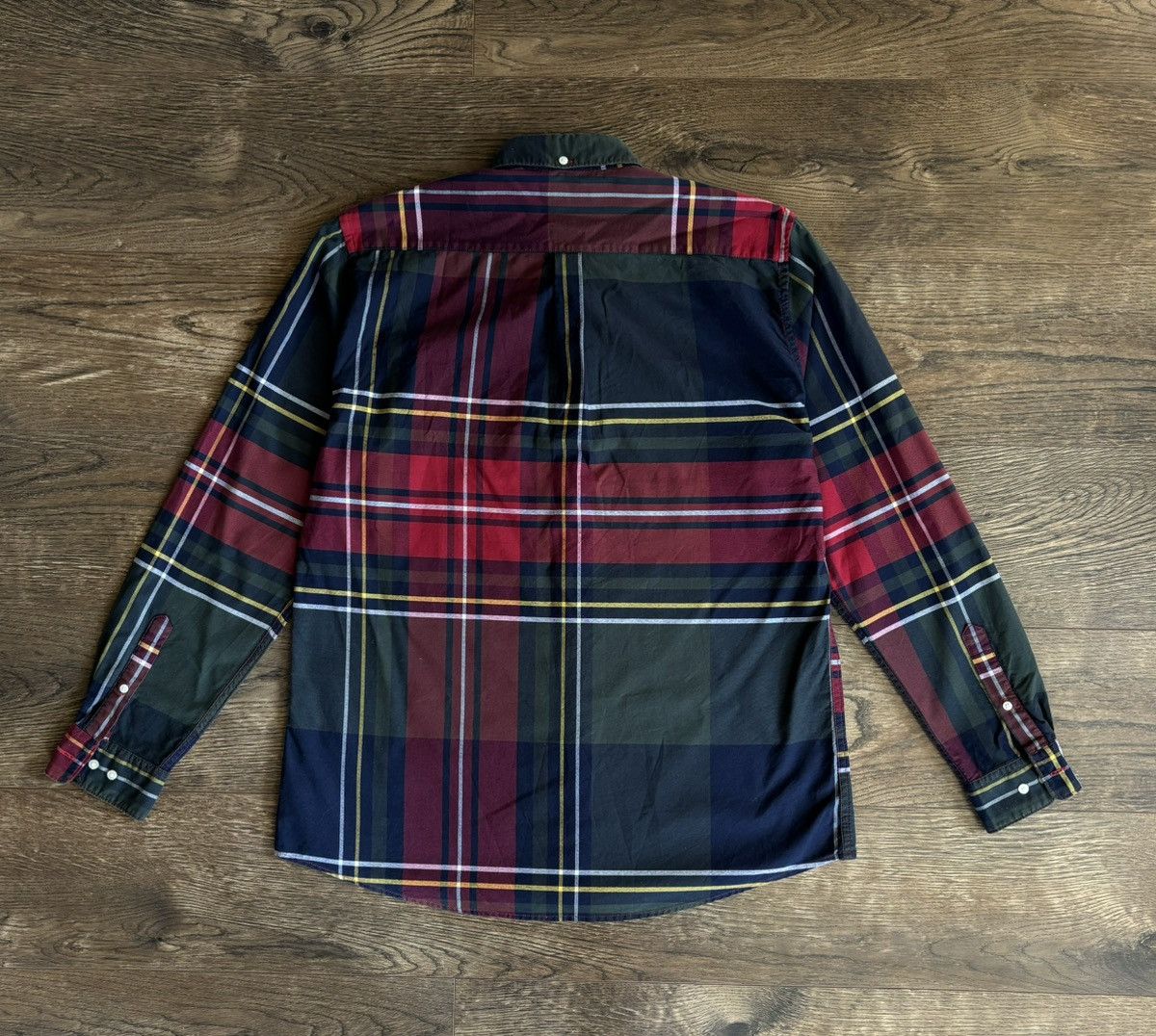 Barbour × Vintage BARBOUR Highland Check 23 Tailored Fit Shirt Navy Red Check Size US L / EU 52-54 / 3 - 2 Thumbnail