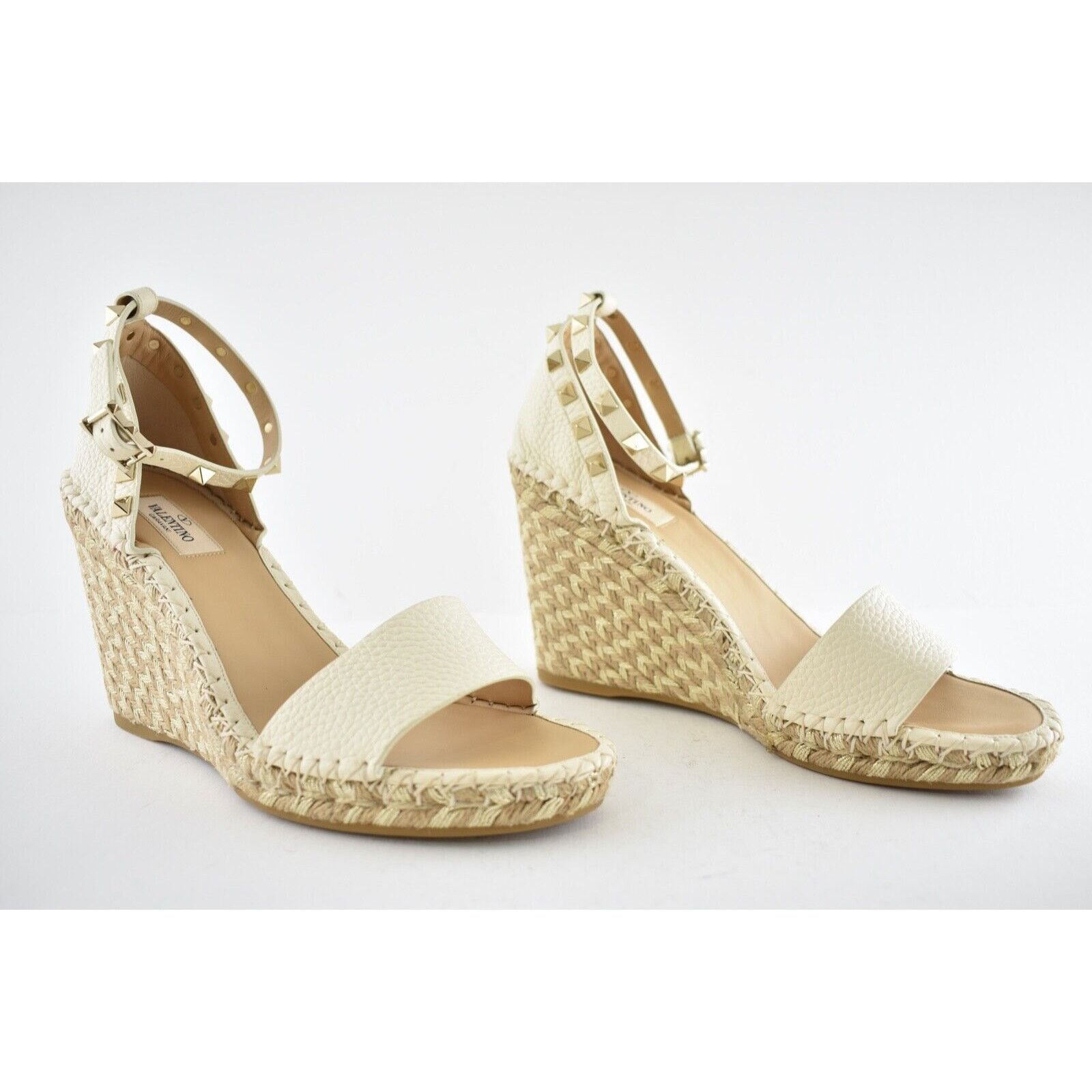 Valentino Rockstud Ankle Strap Platform Wedge Sandal Heel 40 Size US 10 / IT 40 - 4 Thumbnail