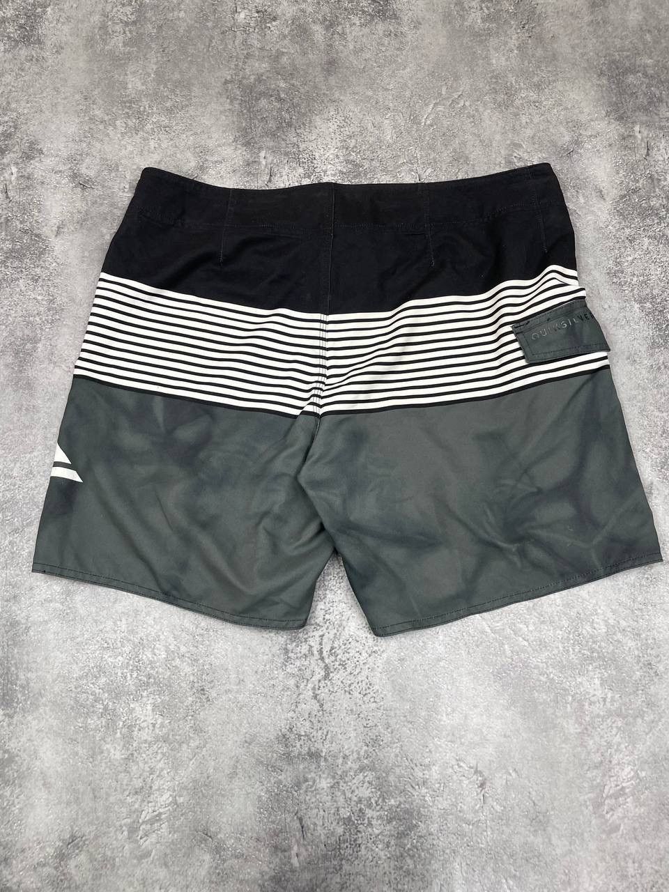 Quiksilver Quiksilver Men Board Shorts Surf Swim Black Grey Striped Size US 34 / EU 50 - 6 Thumbnail