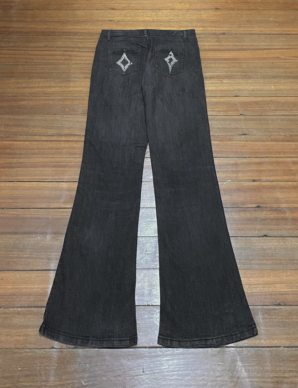 14th Addiction Rare Design Vintage Japanese Brand COS Flared Jeans 2000s Size US 33 - 2 Thumbnail