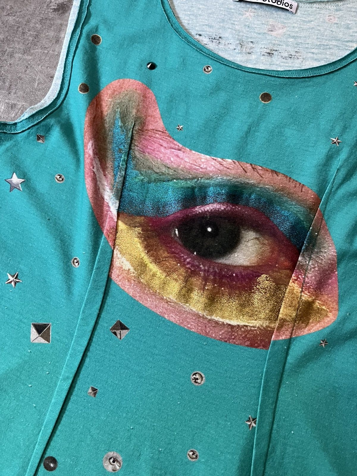 Acne Studios Acne Studios tank top eye turquoise cotton Size US M / EU 48-50 / 2 - 3 Thumbnail