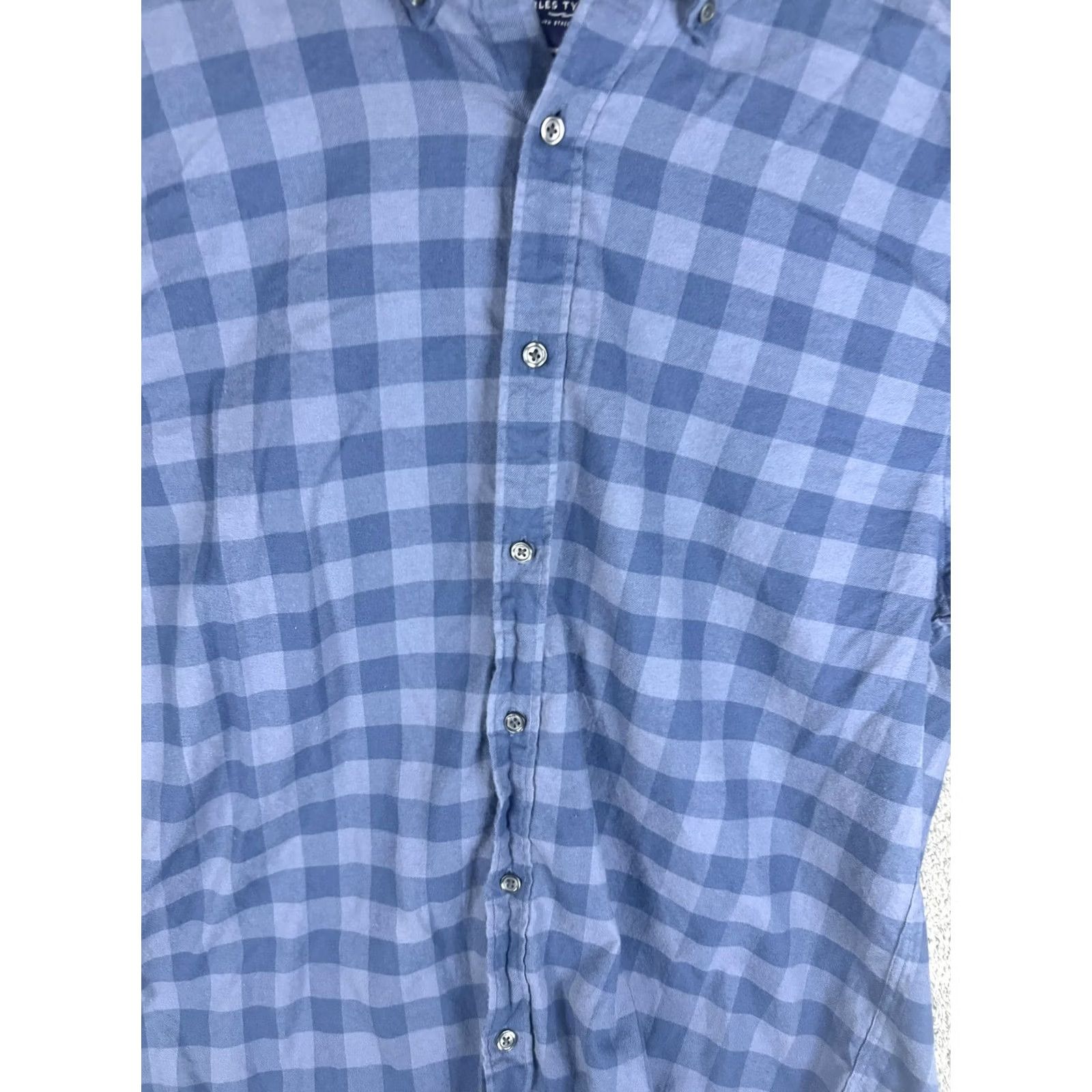 Charles Tyrwhitt Charles Tyrwhitt Shirt Mens Large Blue Check Gingham Button Down Classic Fit Size US L / EU 52-54 / 3 - 4 Thumbnail