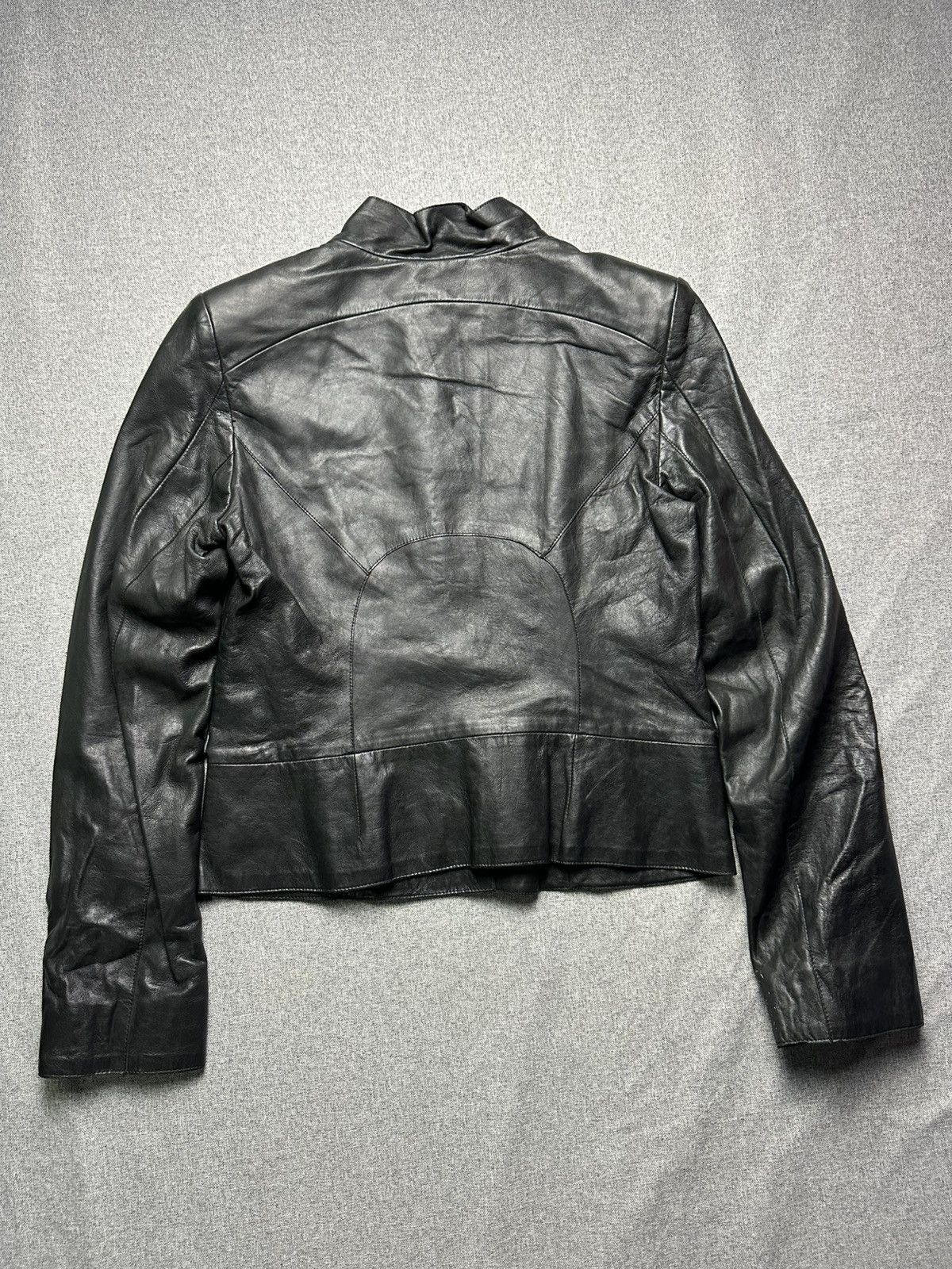 Costume National Costume National - 1990s Black Leather Moto Jacket Size S / US 4 / IT 40 - 3 Thumbnail