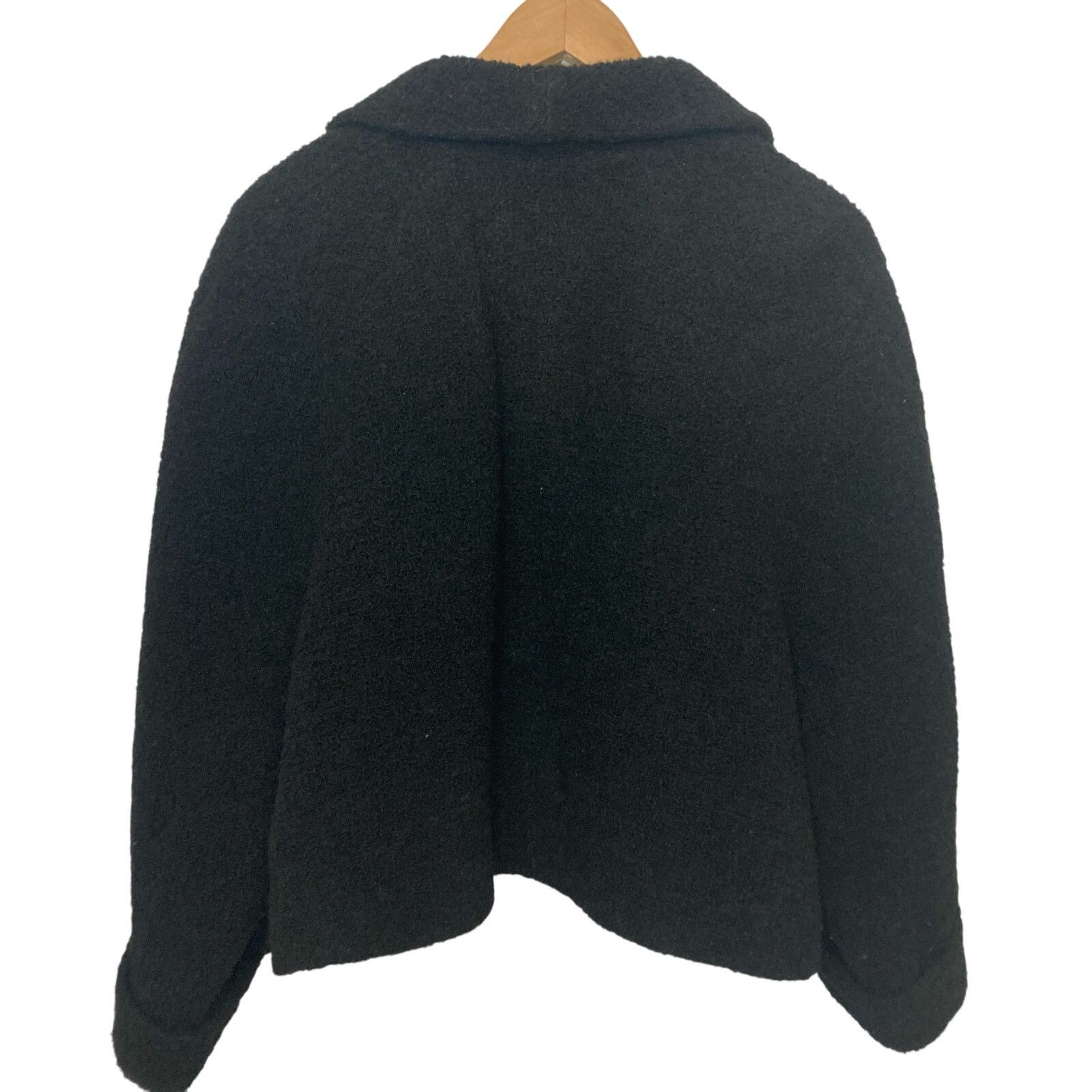 Other INC Wool Boulcé Teddy Fleece Crop Black Blazer Jacket Size S / US 4 / IT 40 - 2 Thumbnail