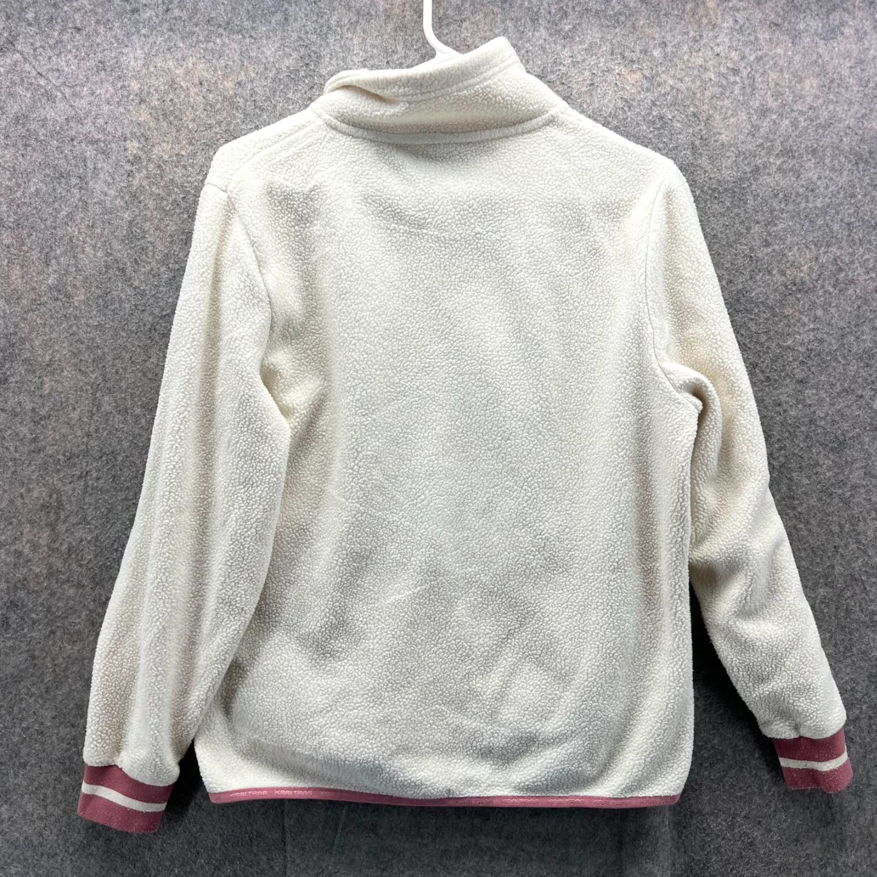 Vintage Karitraa Jacket Women Small White Full Zip Fleece Sherpa Midlayer Size S / US 4 / IT 40 - 2 Thumbnail