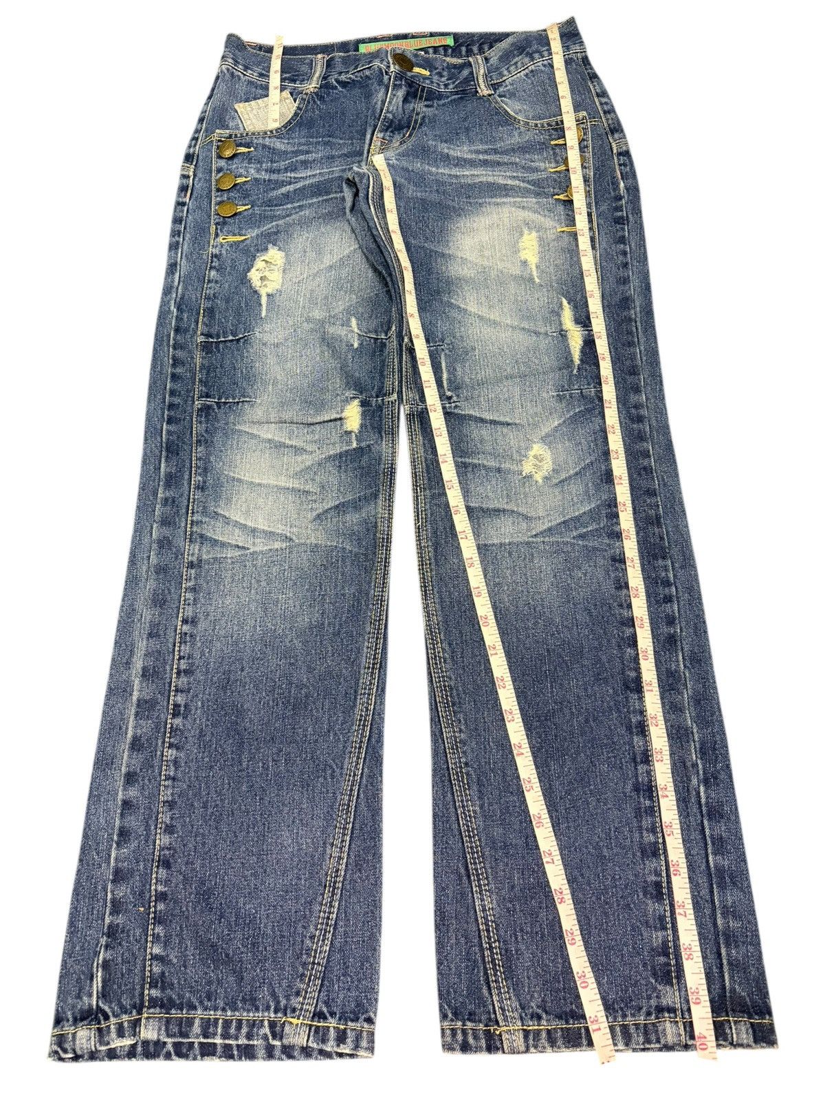 Dsquared2 Vintage Blue Moon Blue Low Rise Distressed Jeans Size 31" - 7 Thumbnail