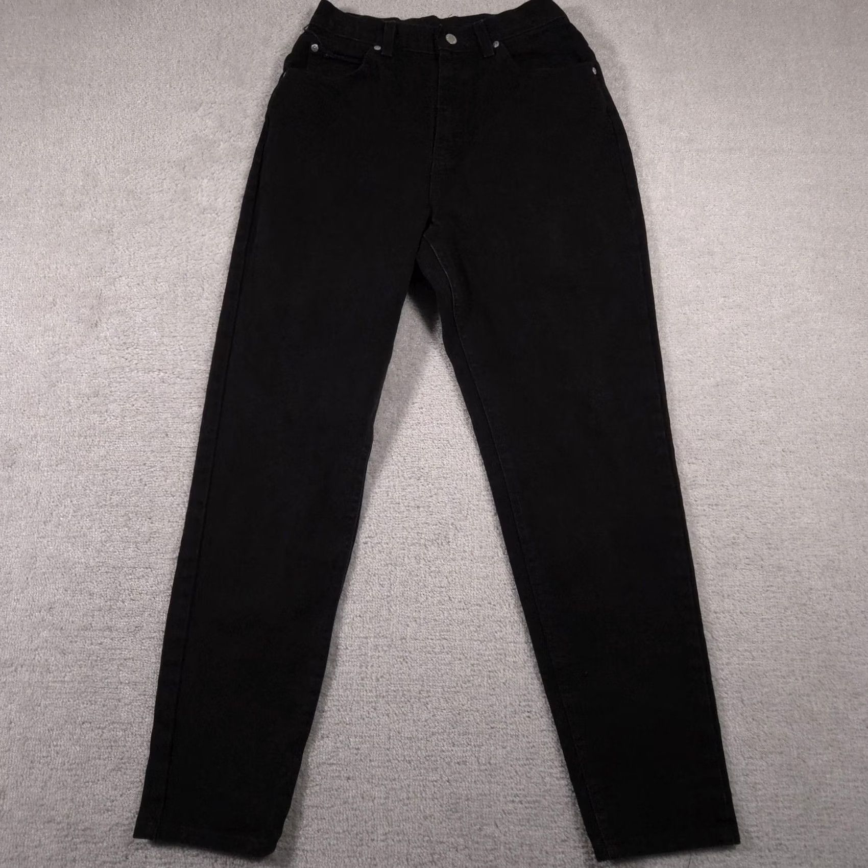 Vintage Riders Jeans Womens 10 Medium Black Denim High Rise Tapered Leg Mom Fit Size 32" / US 10 / IT 46 - 2 Thumbnail