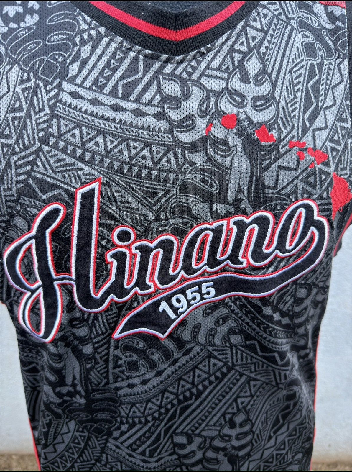 Other Hinano Hawaii Tribal Jersey L Black Red Polynesian Tattoo Size US L / EU 52-54 / 3 - 3 Thumbnail