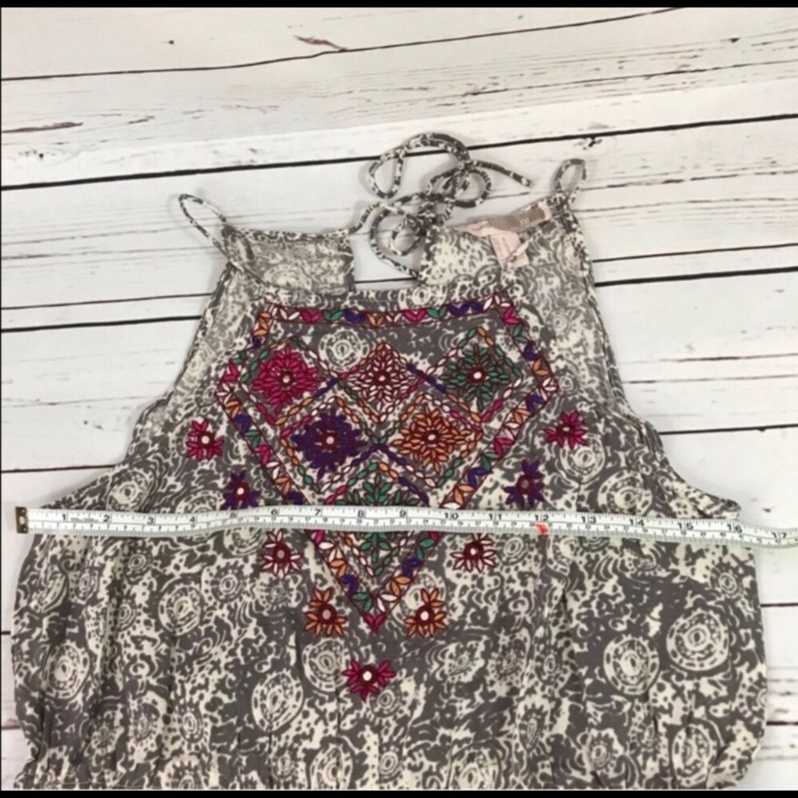 Forever 21 XXI Forever 21 Boho Embroidered Tie Dye Top Spaghetti Strap Size M / US 6-8 / IT 42-44 - 4 Thumbnail