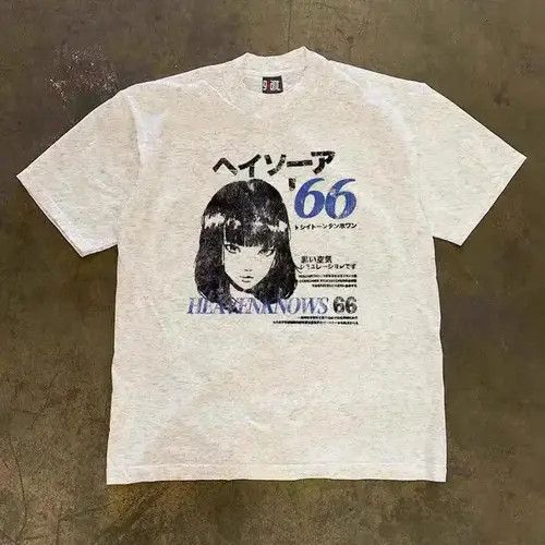 VIBE Koyama x Endo Loose fitting light grey short sleeve t-shirt Size US L / EU 52-54 / 3 - 1 Thumbnail