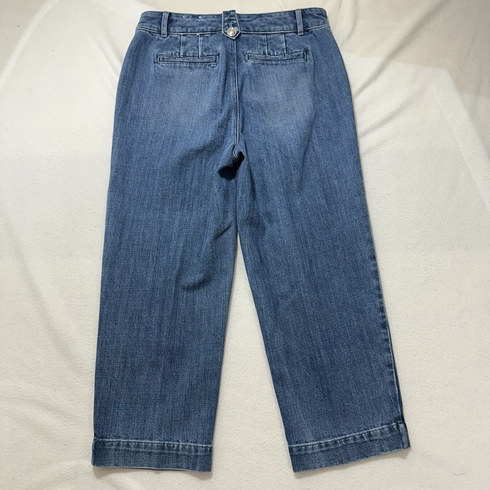 Other Talbots Sailor 6P Capri Blue Jeans 22" Inseam Silver Buttons Size 28" / US 6 / IT 42 - 9 Thumbnail