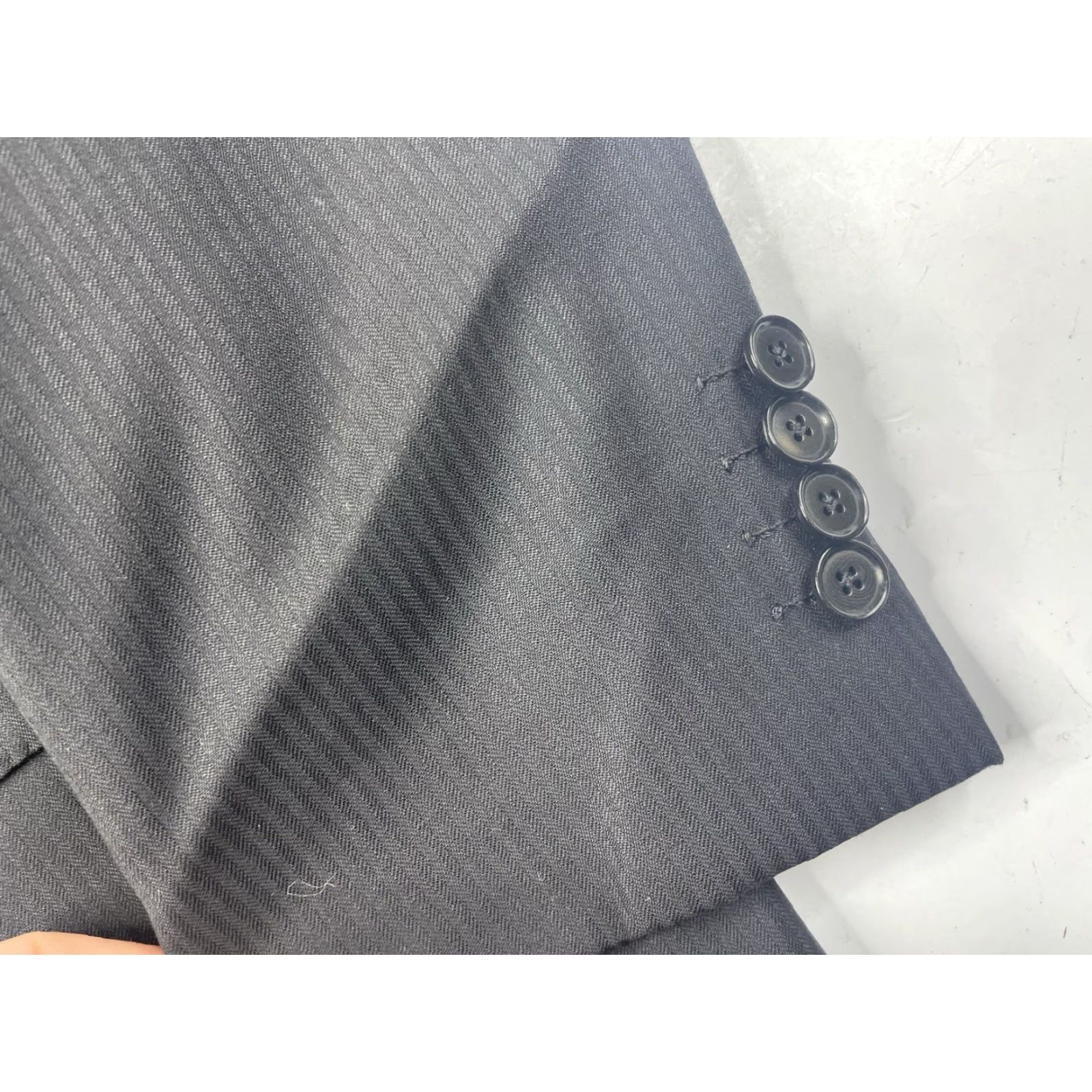 Boglioli Boglioli Blazer Jacket Wool 42R Black Striped Made In Italy Sports Men Regular Size Blazer Size 42R - 6 Thumbnail