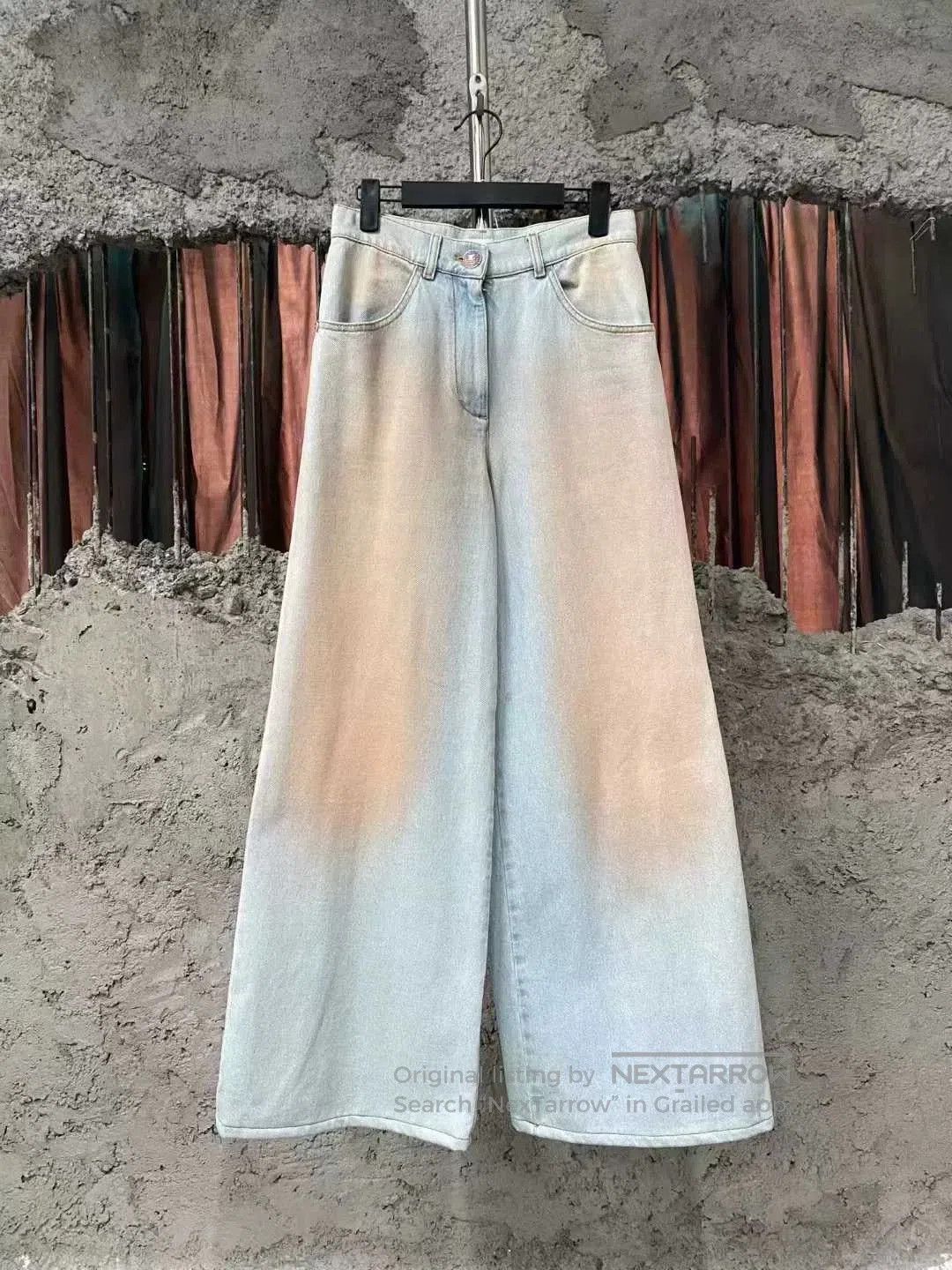 Chanel Chanel Orange Gradient Wide-Leg Jeans. Size 33" - 1 Thumbnail