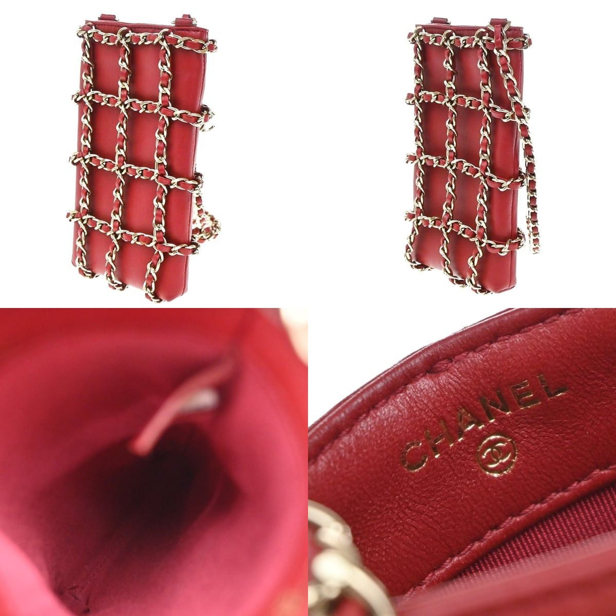 Chanel Chanel Lambskin Tech Me Out With Chain Clutch Red Size ONE SIZE - 3 Thumbnail
