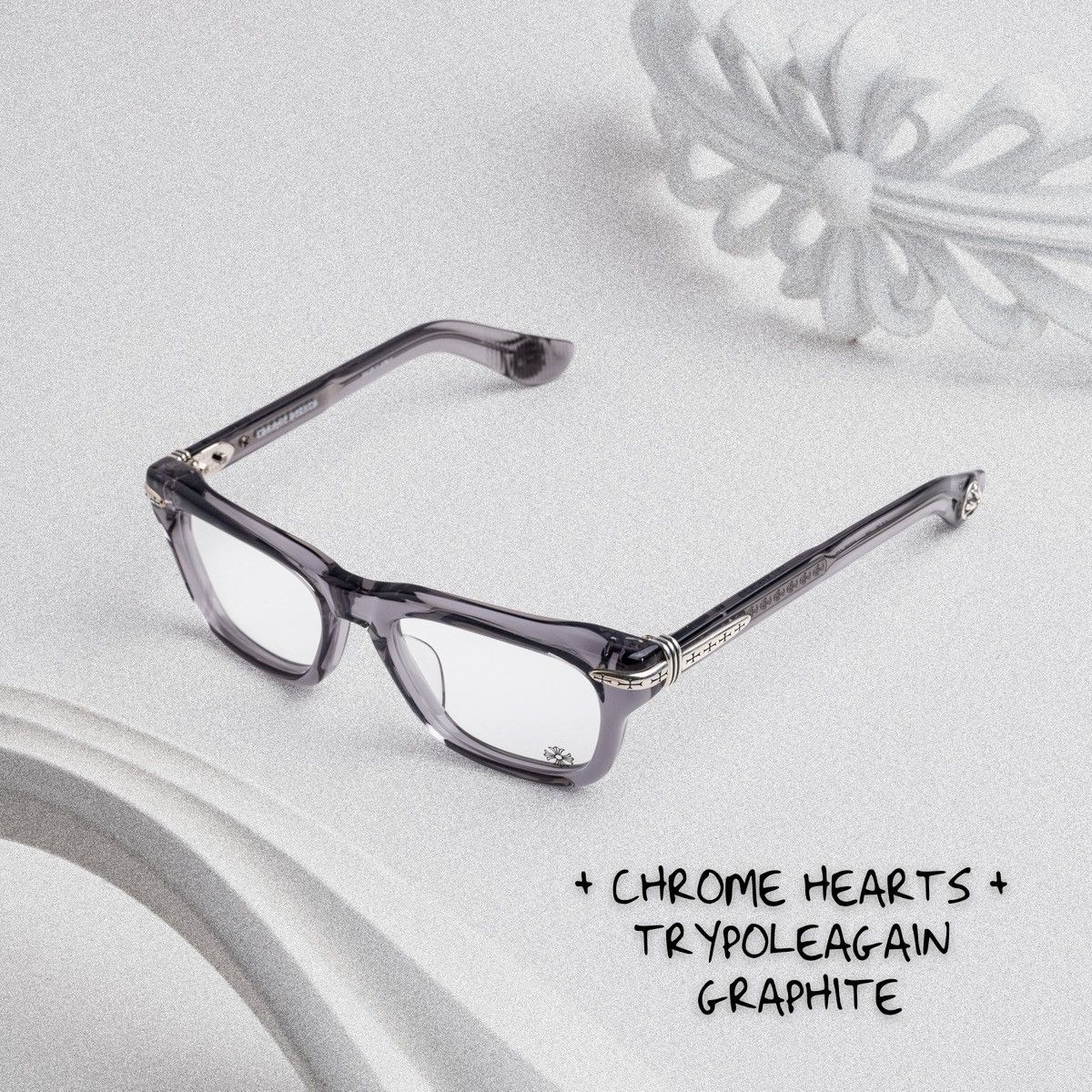 Chrome Hearts CHROME HEARTS TRYPOLEAGAIN GRAPHITE GLASSES Size ONE SIZE - 1 Thumbnail