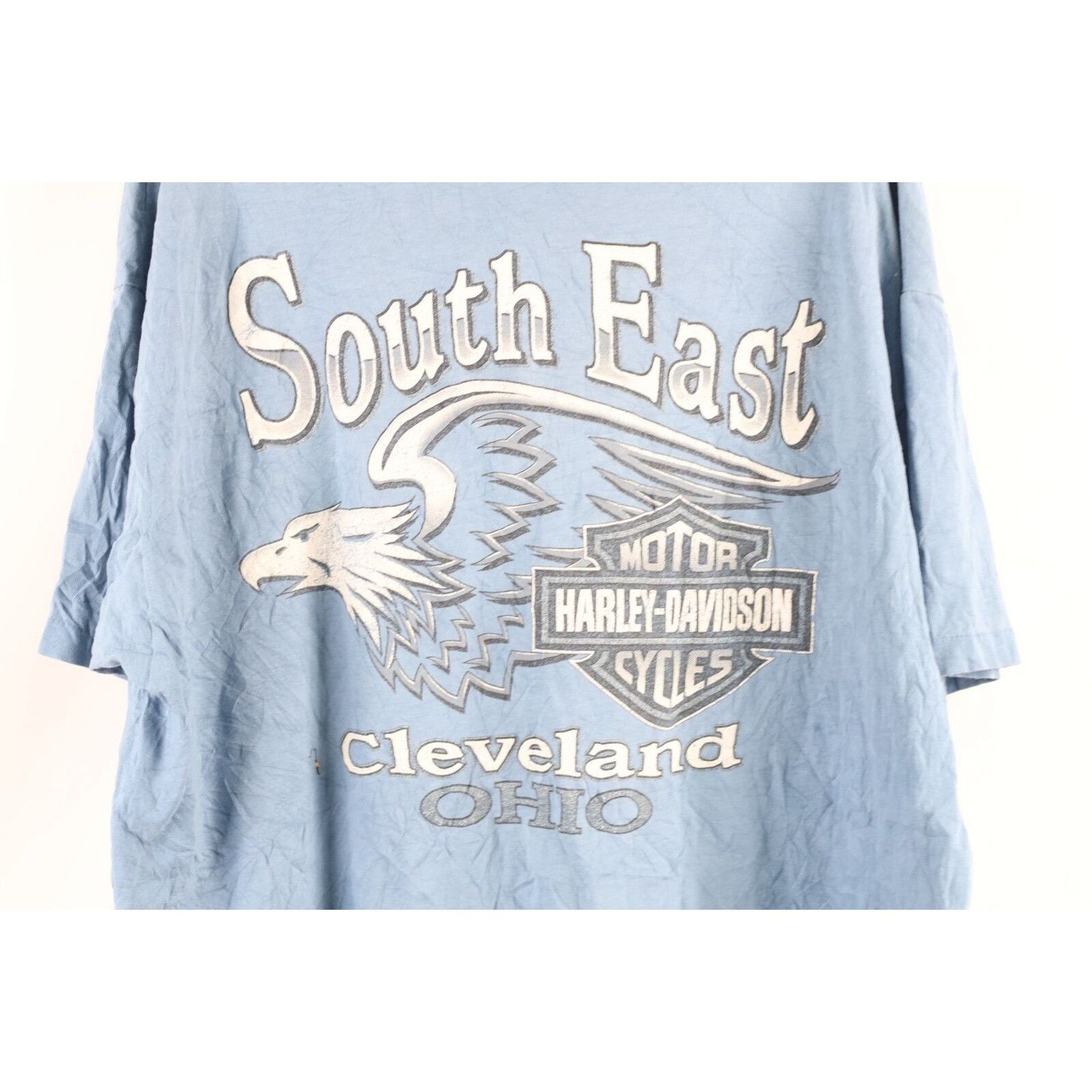 Harley Davidson × Vintage Vintage 90s Harley Davidson Thrashed Tribal Flames T-Shirt Size US XL / EU 56 / 4 - 13 Thumbnail