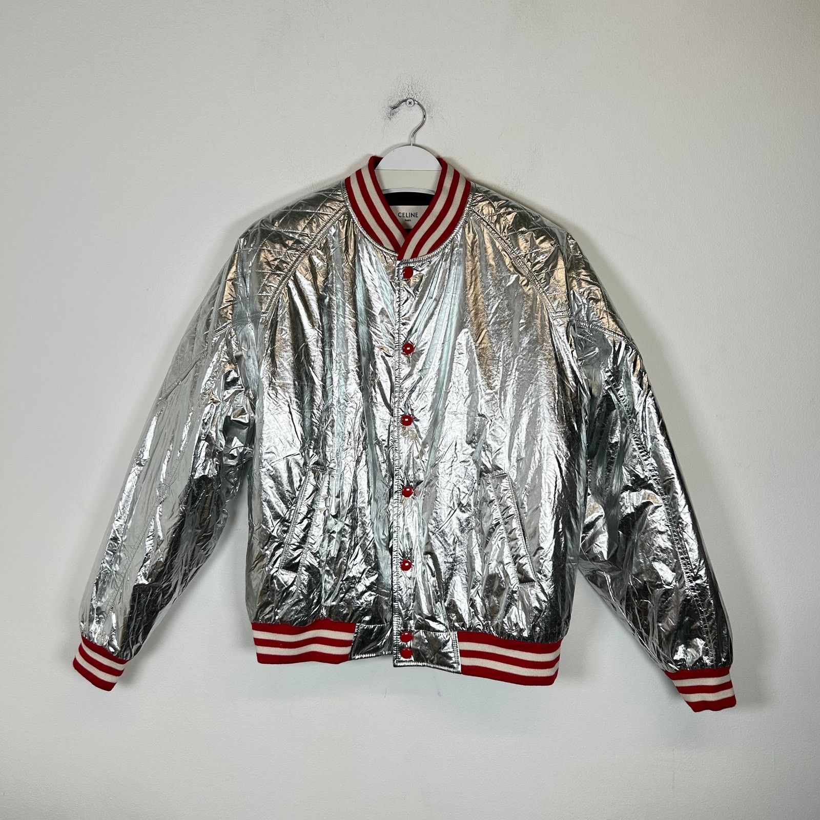 Celine Celine Metallic Silver Teddy Jacket Size M Size US M / EU 48-50 / 2 - 1 Thumbnail