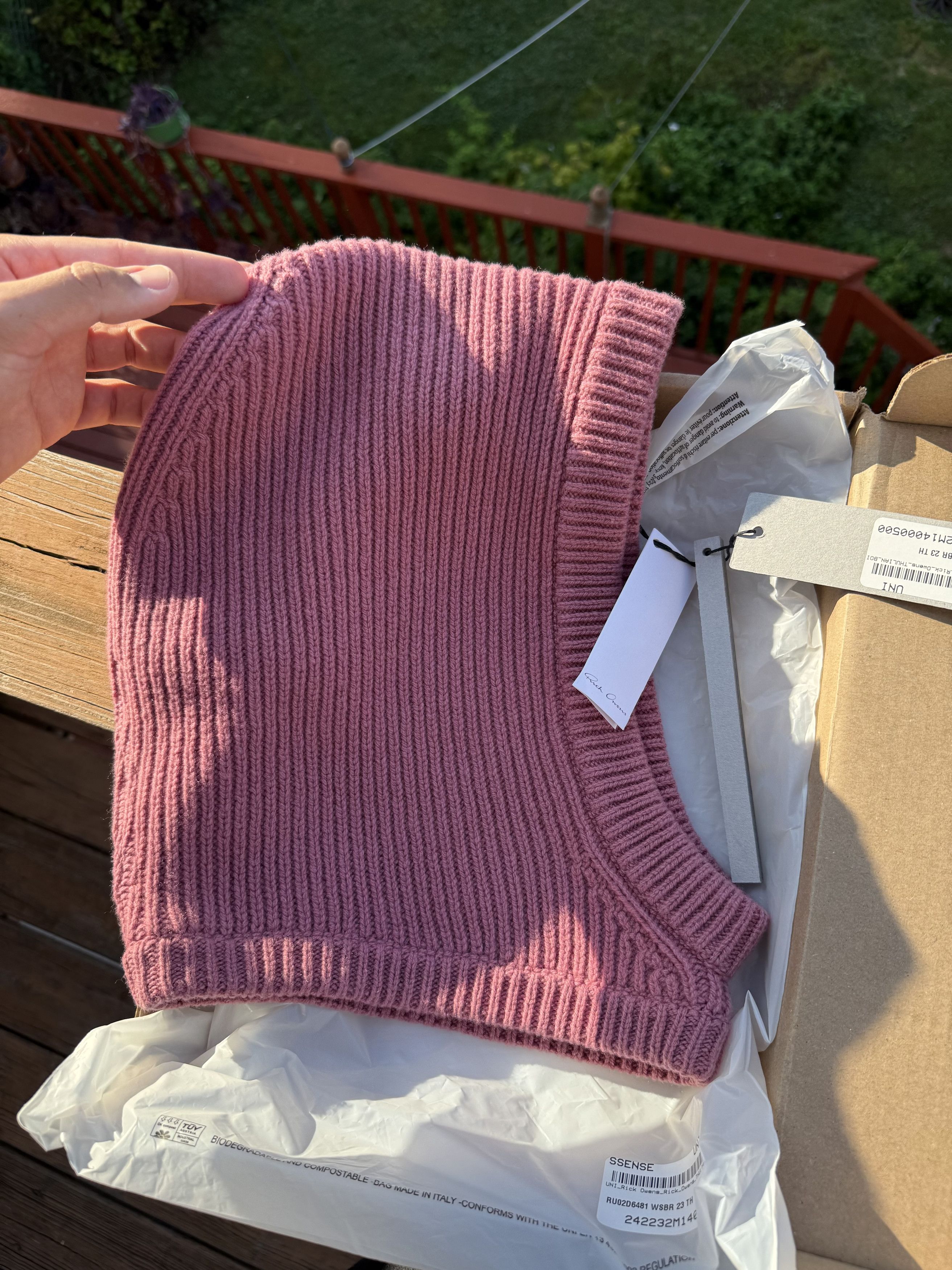 Pre-owned Rick Owens Balaclava Hood In Pink