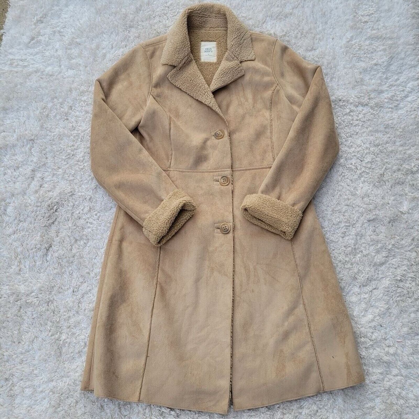 Old Navy Old navy Faux swede Tan Jacket: large Size L / US 10 / IT 46 - 1 Thumbnail
