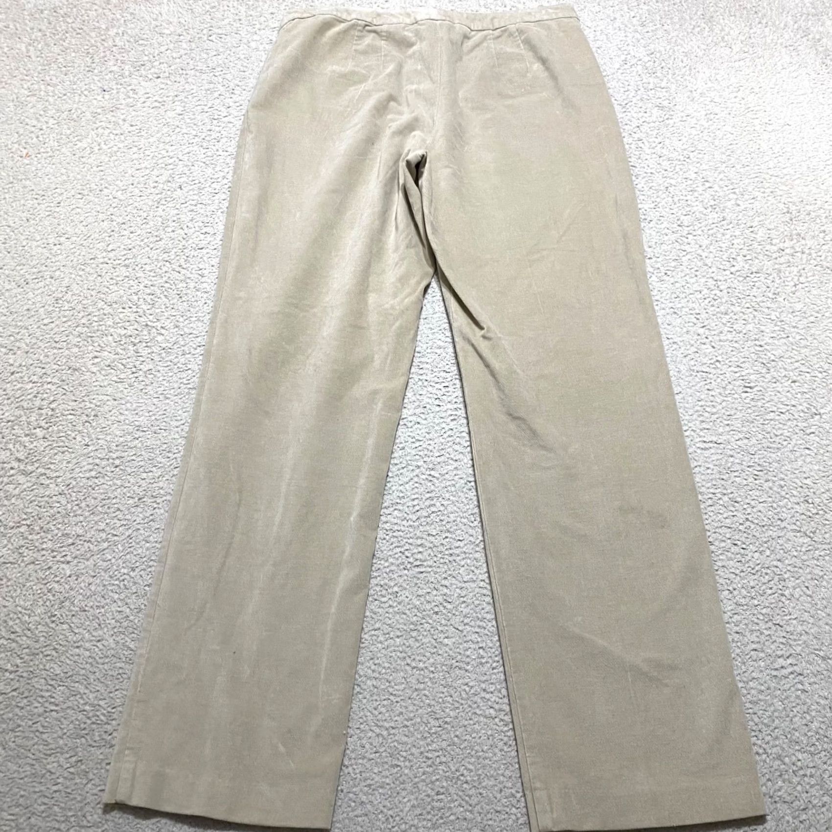 Talbots Talbots Pants Womens 12 Beige Velvet Straight High Rise Business Casual Dress Size 34" / US 12 / IT 48 - 2 Thumbnail