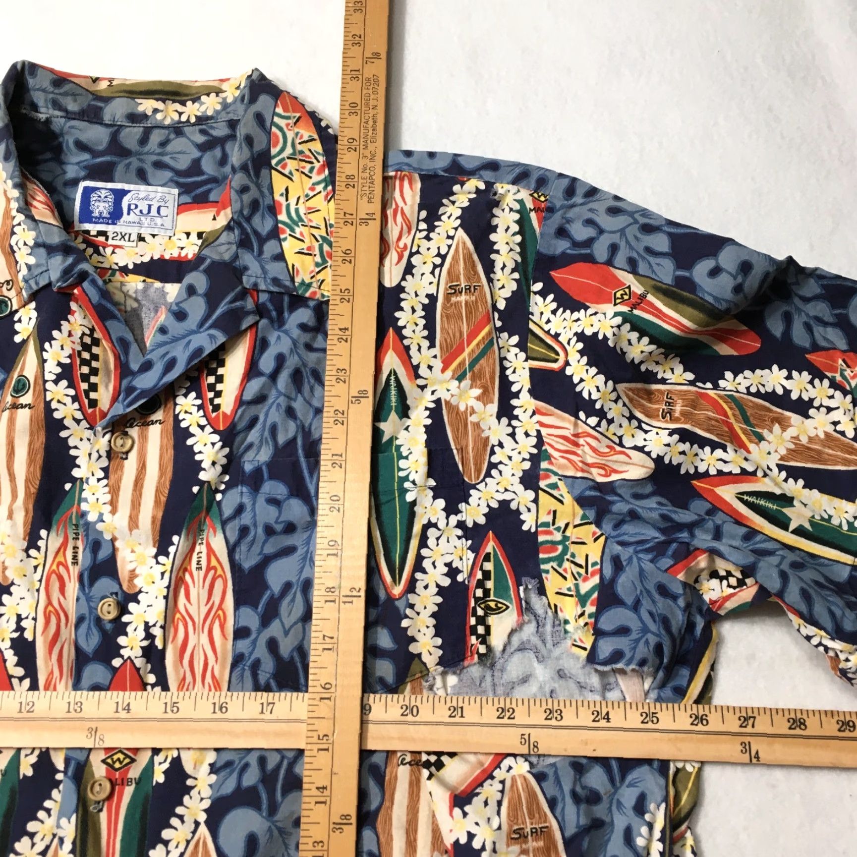 Vintage VINTAGE RJC Hawaiian Shirt Mens 2XL SURFER Lightweight distressed needs repairs Size US XXL / EU 58 / 5 - 5 Thumbnail