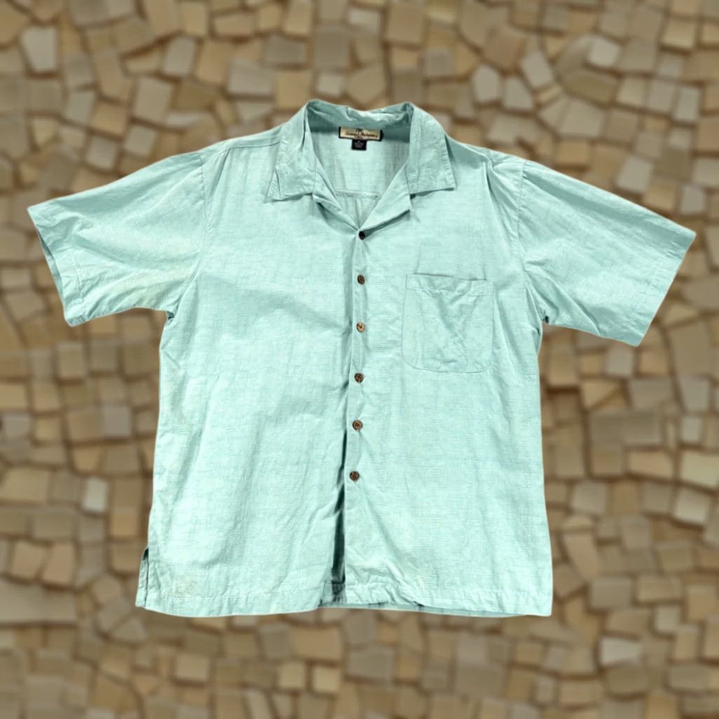 Tommy Bahama VINTAGE Tommy Bahama Shirt Men Medium Green Silk Jungle Shakedown Cigar 90s Beach Size US M / EU 48-50 / 2 - 1 Thumbnail