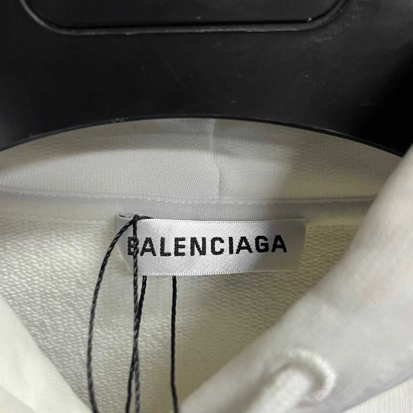 Balenciaga Balenciaga White Logo Print Hooded Pocket Sweatshirt S Size US S / EU 44-46 / 1 - 3 Thumbnail