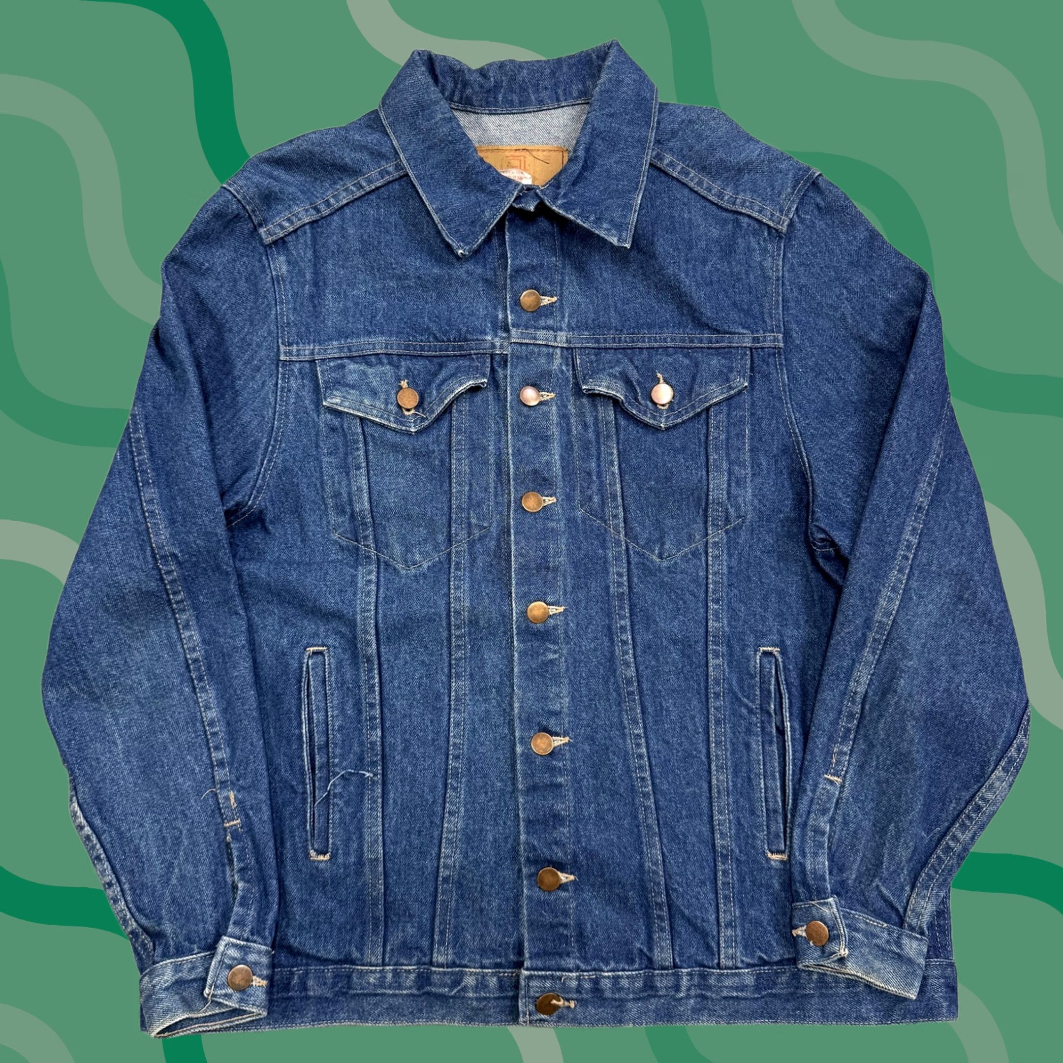 Denime VINTAGE Natchez Jacket Mens M Denim Stone Washed Trucker 90s Blue Button Front Pockets Western USA Mens Size US M / EU 48-50 / 2 - 1 Thumbnail