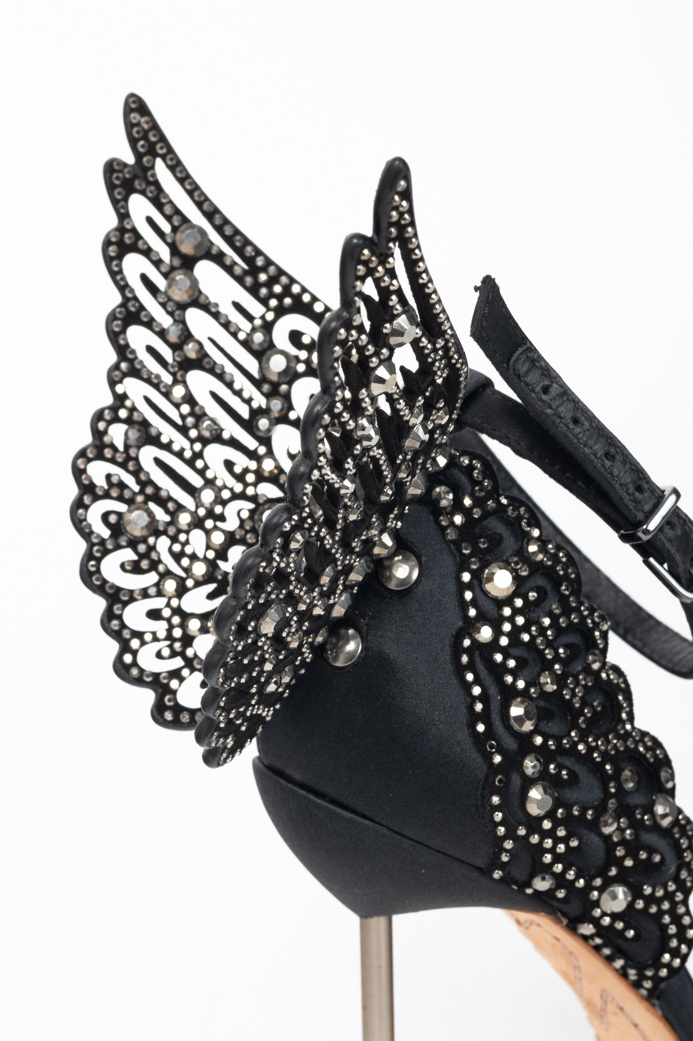 Sophia Webster Sophia Webster Evangeline Crystal-Embellished Satin Sandals Size US 4.5 / IT 34.5 - 9 Thumbnail