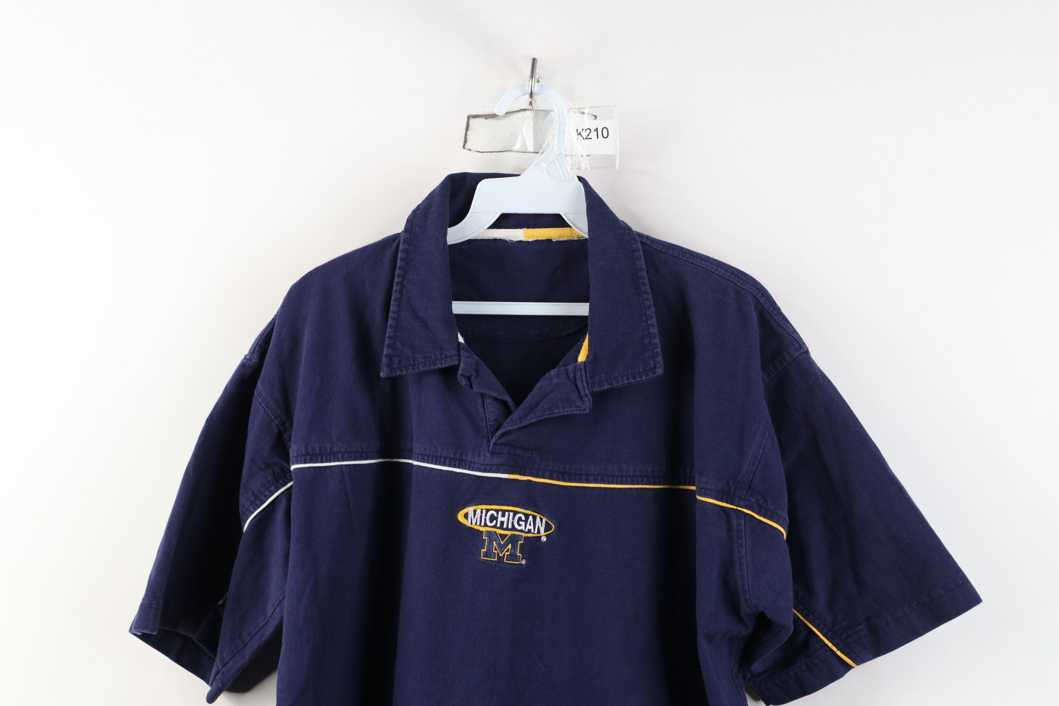 Vintage Vintage 90s University of Michigan Rugby Polo Shirt Blue Size US L / EU 52-54 / 3 - 2 Thumbnail