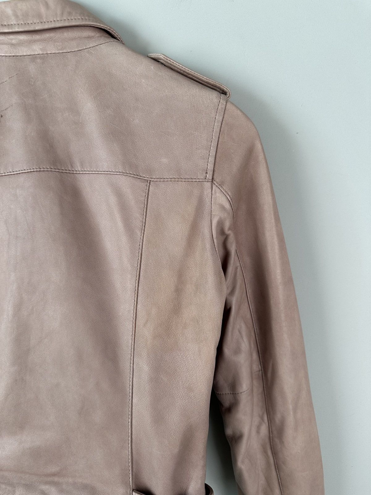 Allsaints AllSaints Wyatt Zip Biker Asymmetrical Leather Jacket Womens Size XS / US 0-2 / IT 36-38 - 14 Thumbnail
