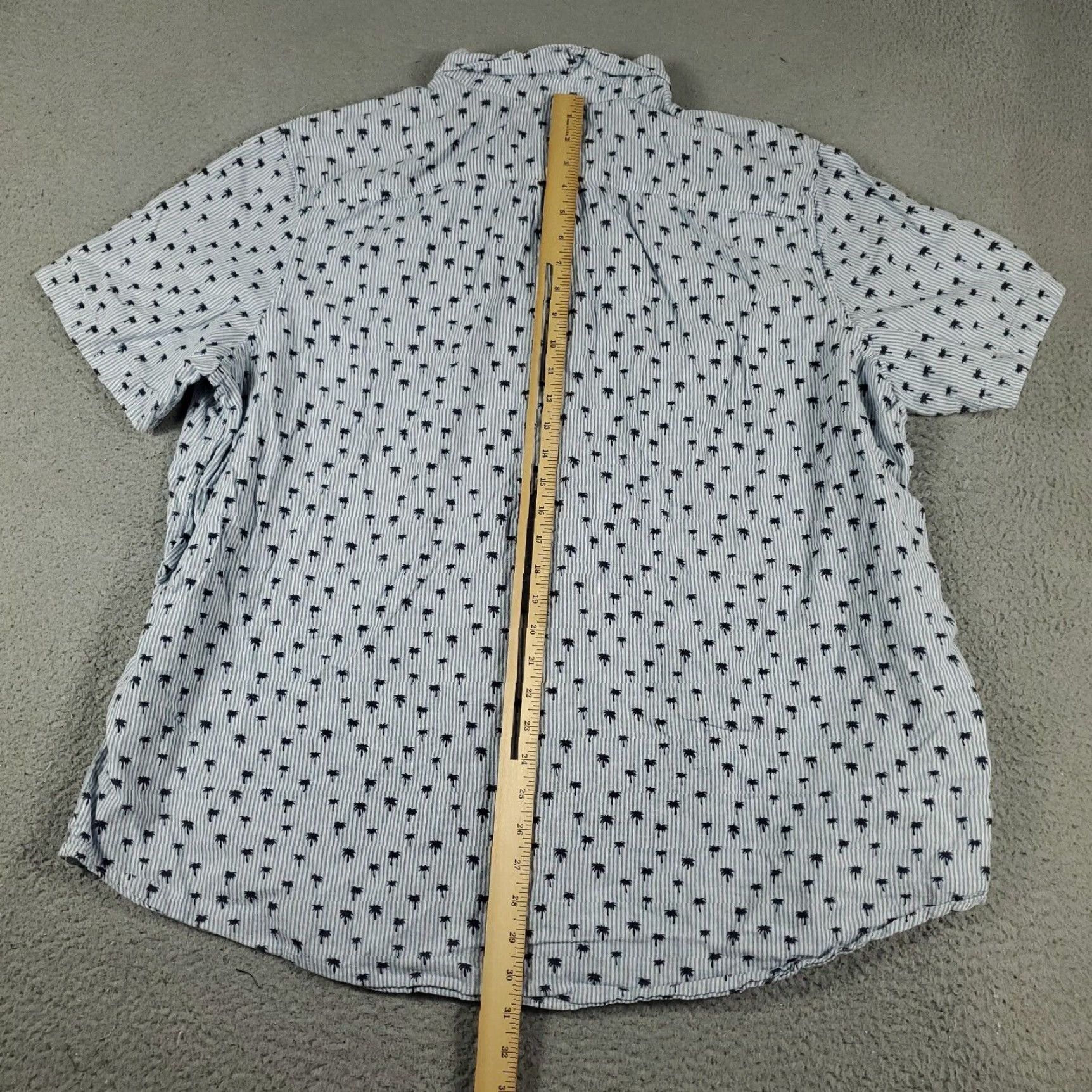 Vintage Original Penguin Button-Up Shirt Mens 2XL Blue Striped Short Sleeve Casual Size US XXL / EU 58 / 5 - 3 Thumbnail